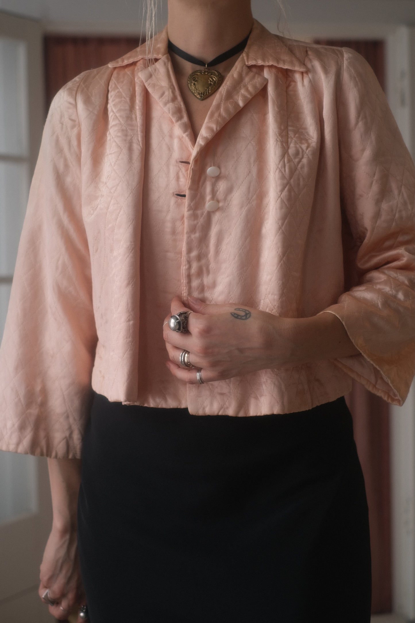 1950s Blush Satin Jacket