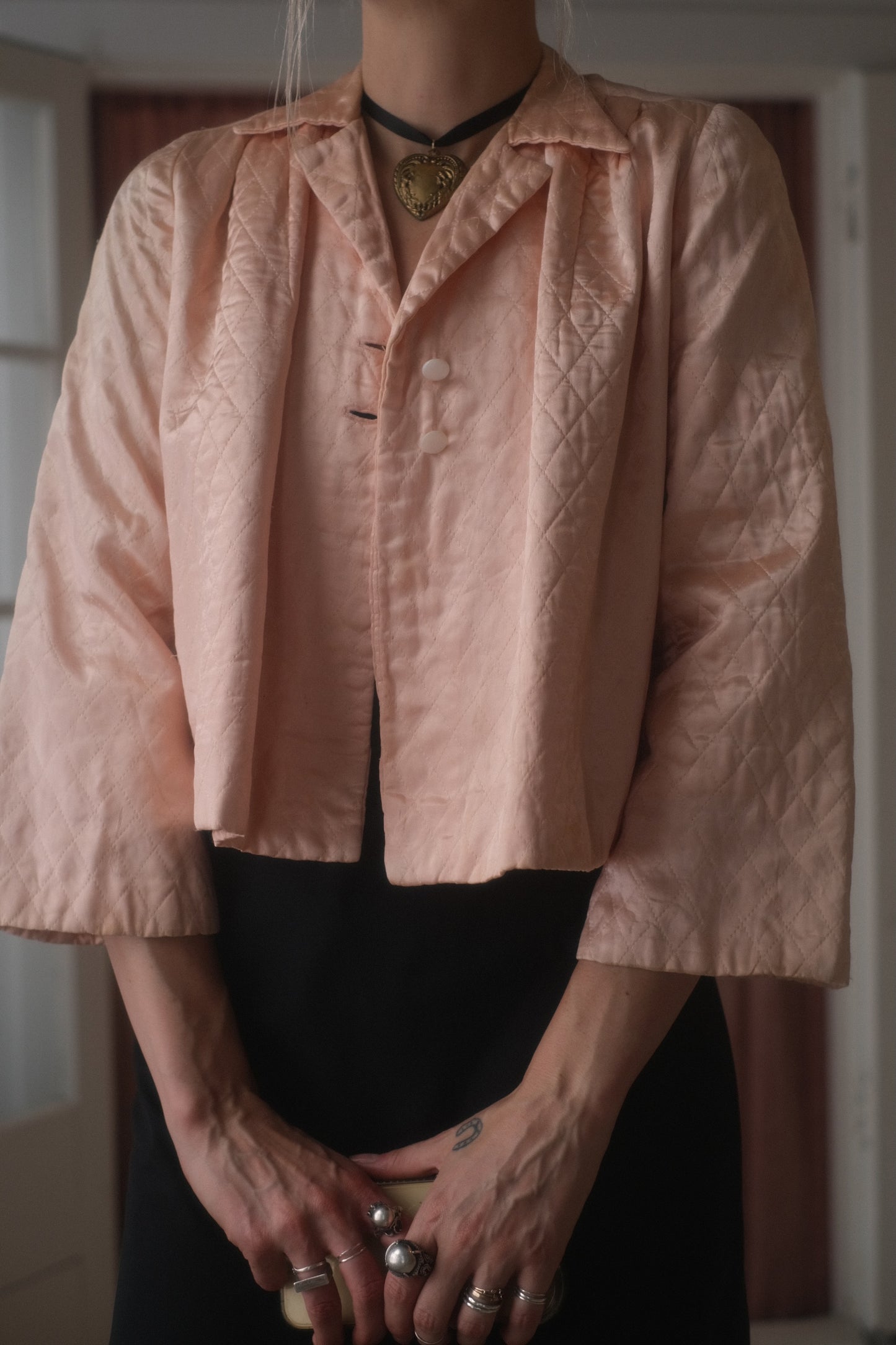 1950s Blush Satin Jacket
