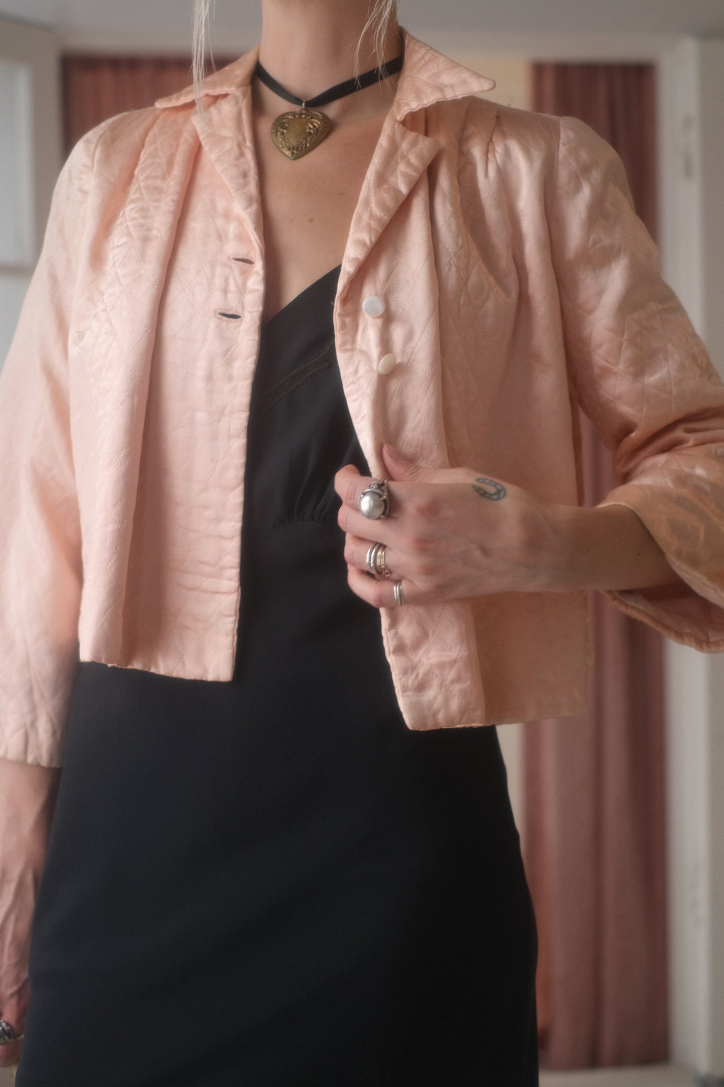 1950s Blush Satin Jacket