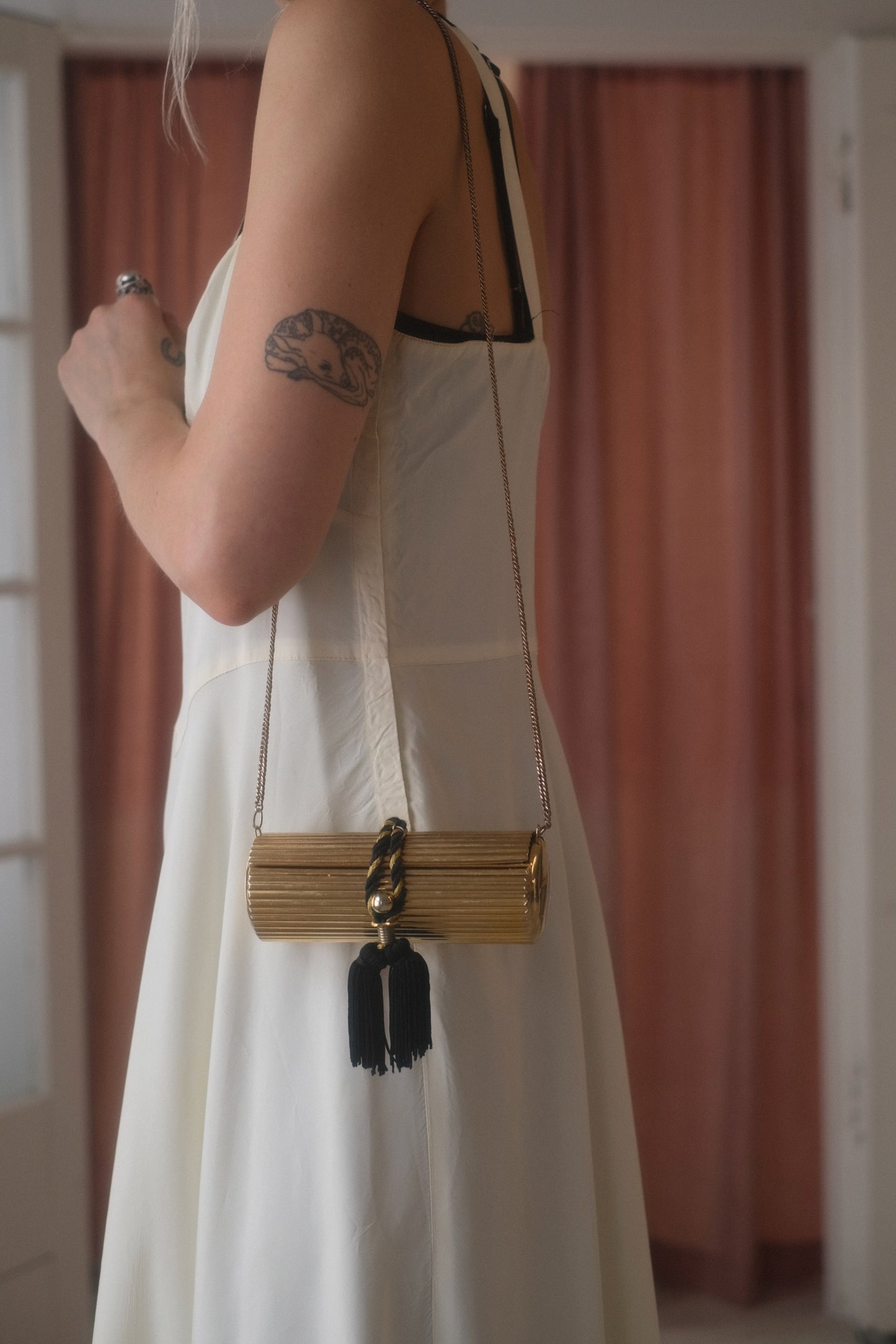 1980s Golden Tassel Bag