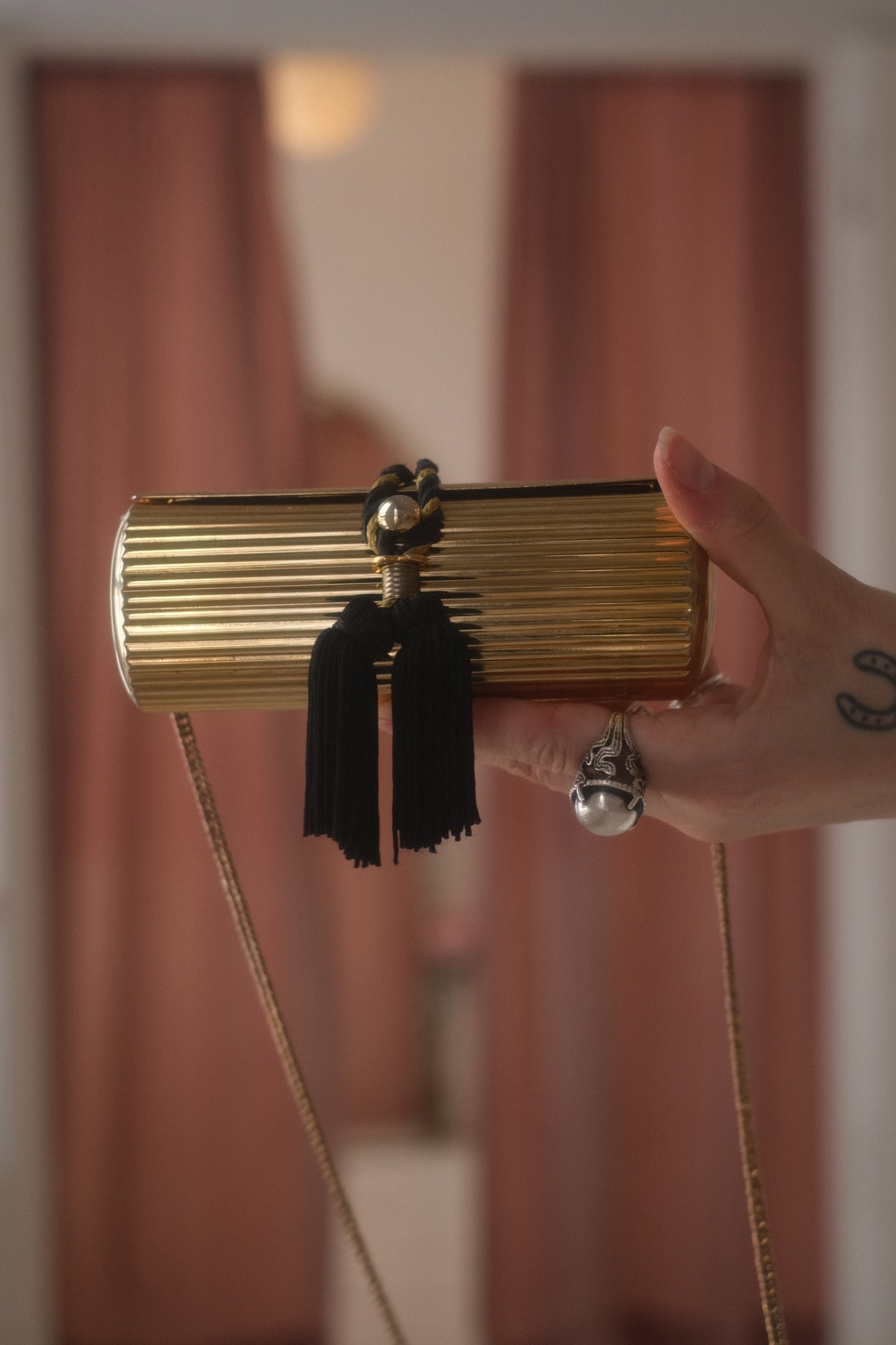 1980s Golden Tassel Bag