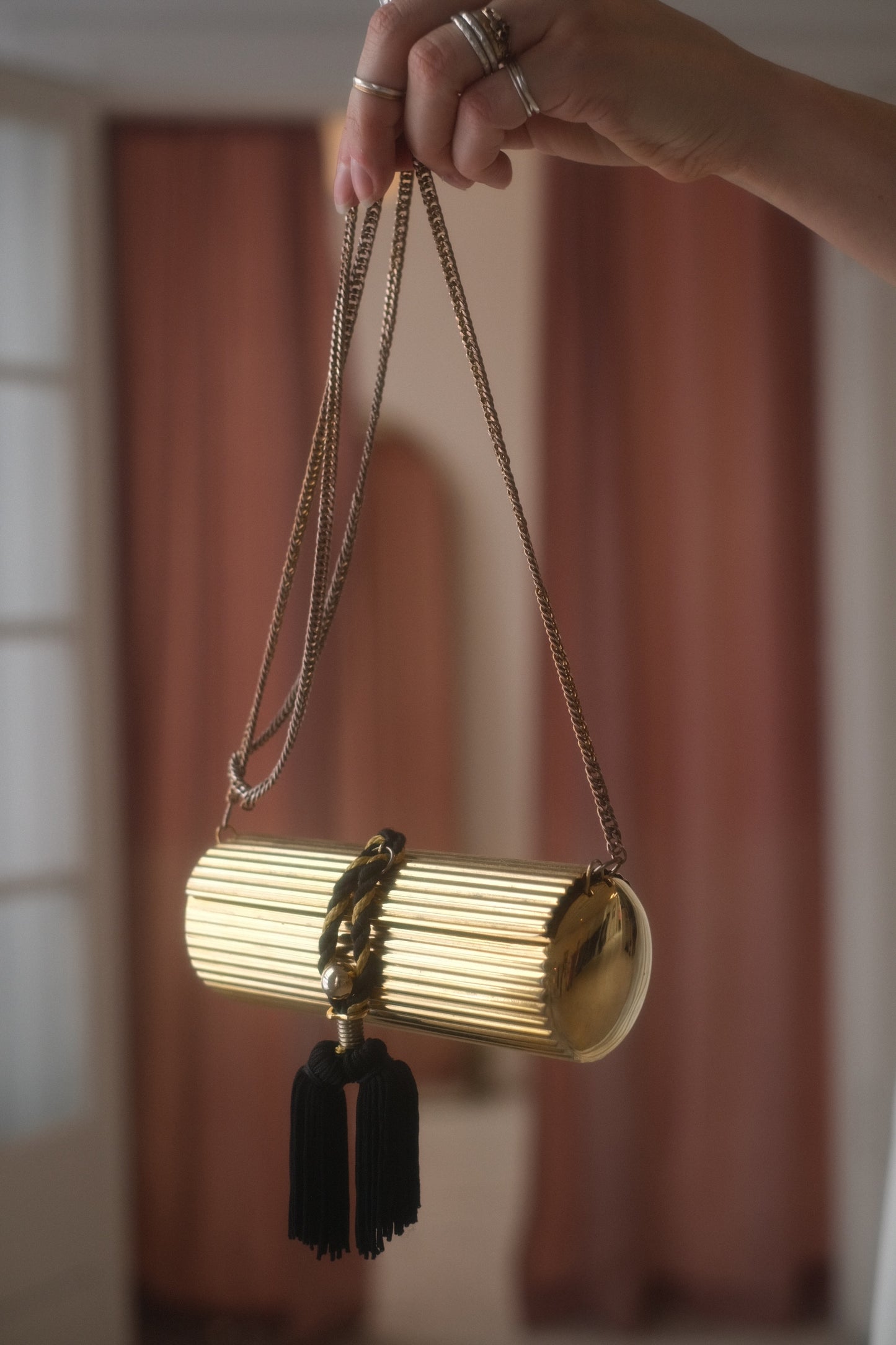 1980s Golden Tassel Bag