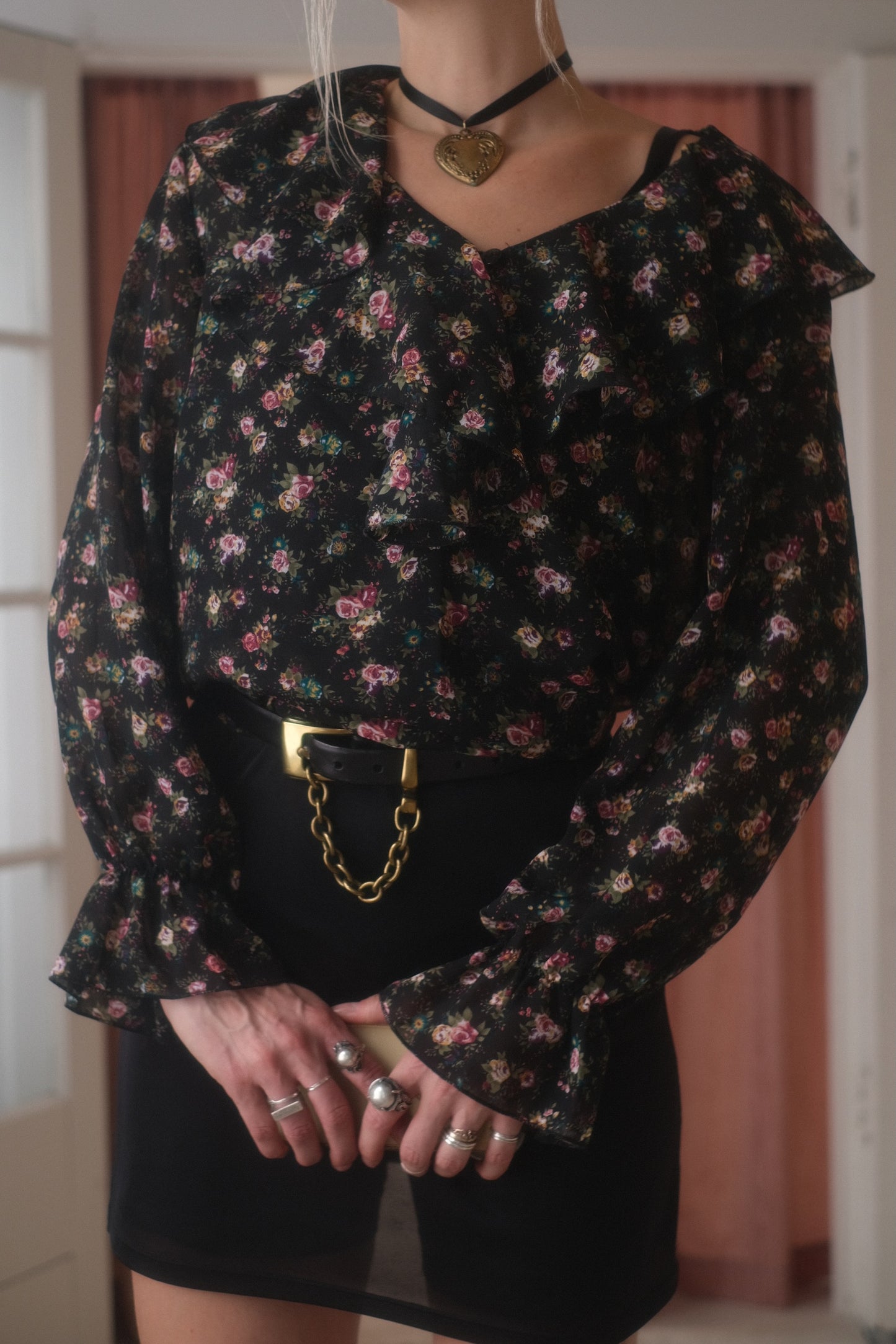 1990s DKNY Chain + Leather Belt