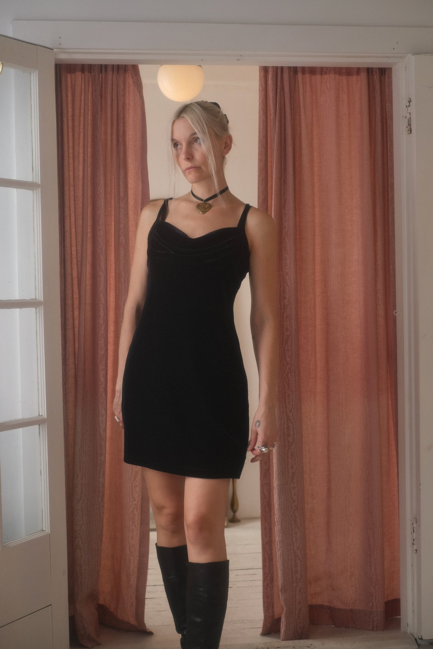1990s Draped Velvet Mini