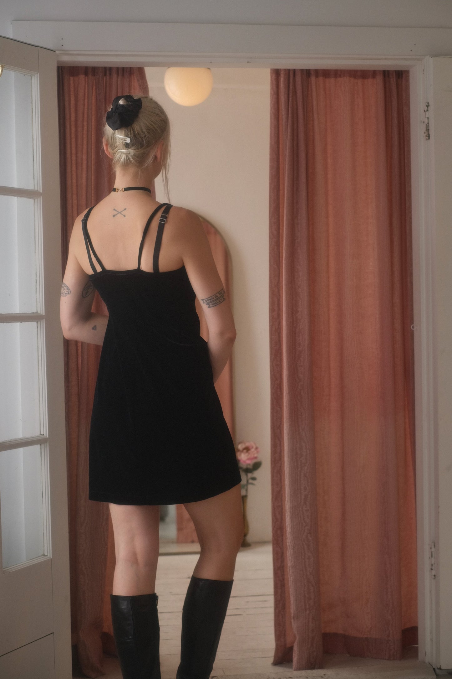 1990s Draped Velvet Mini