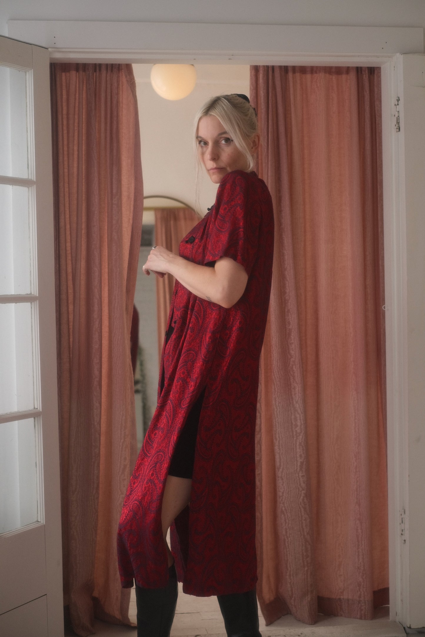 1990s Ruby Brocade Maxi