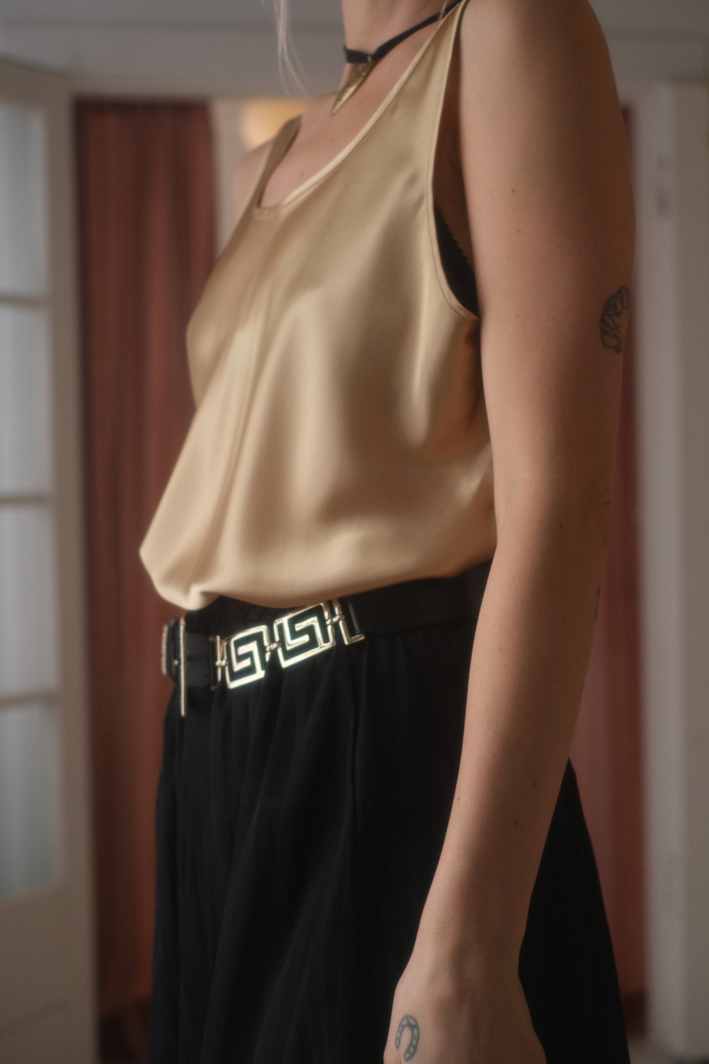 1990s Gold Satin Tank