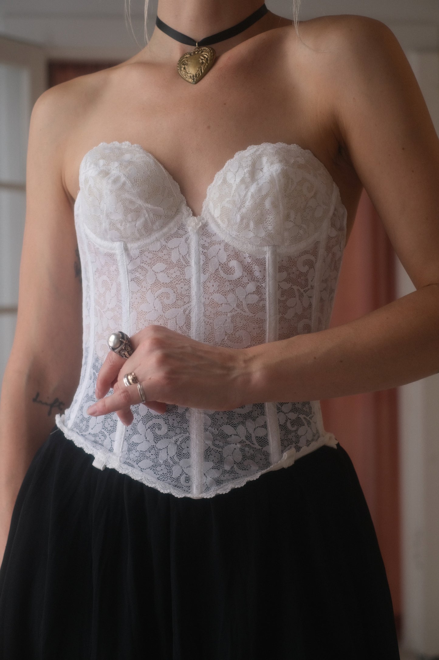 1980s Ivory Lace Corset