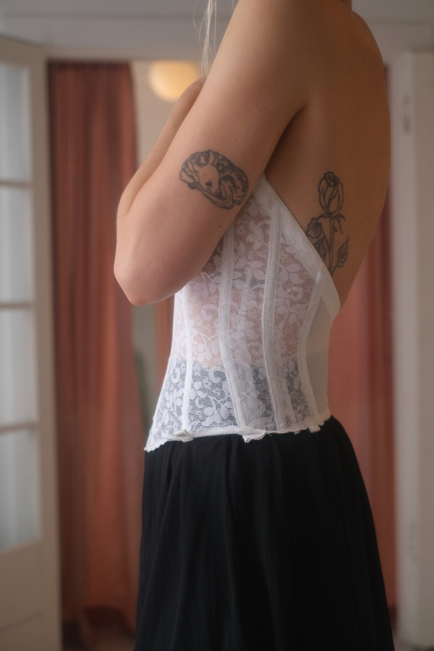 1980s Ivory Lace Corset