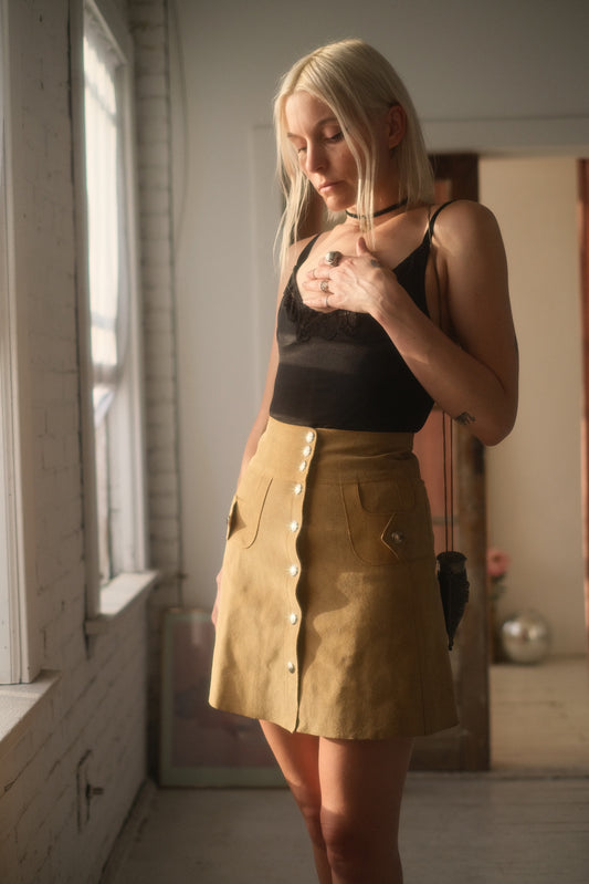 1960s Suede Snap Skirt