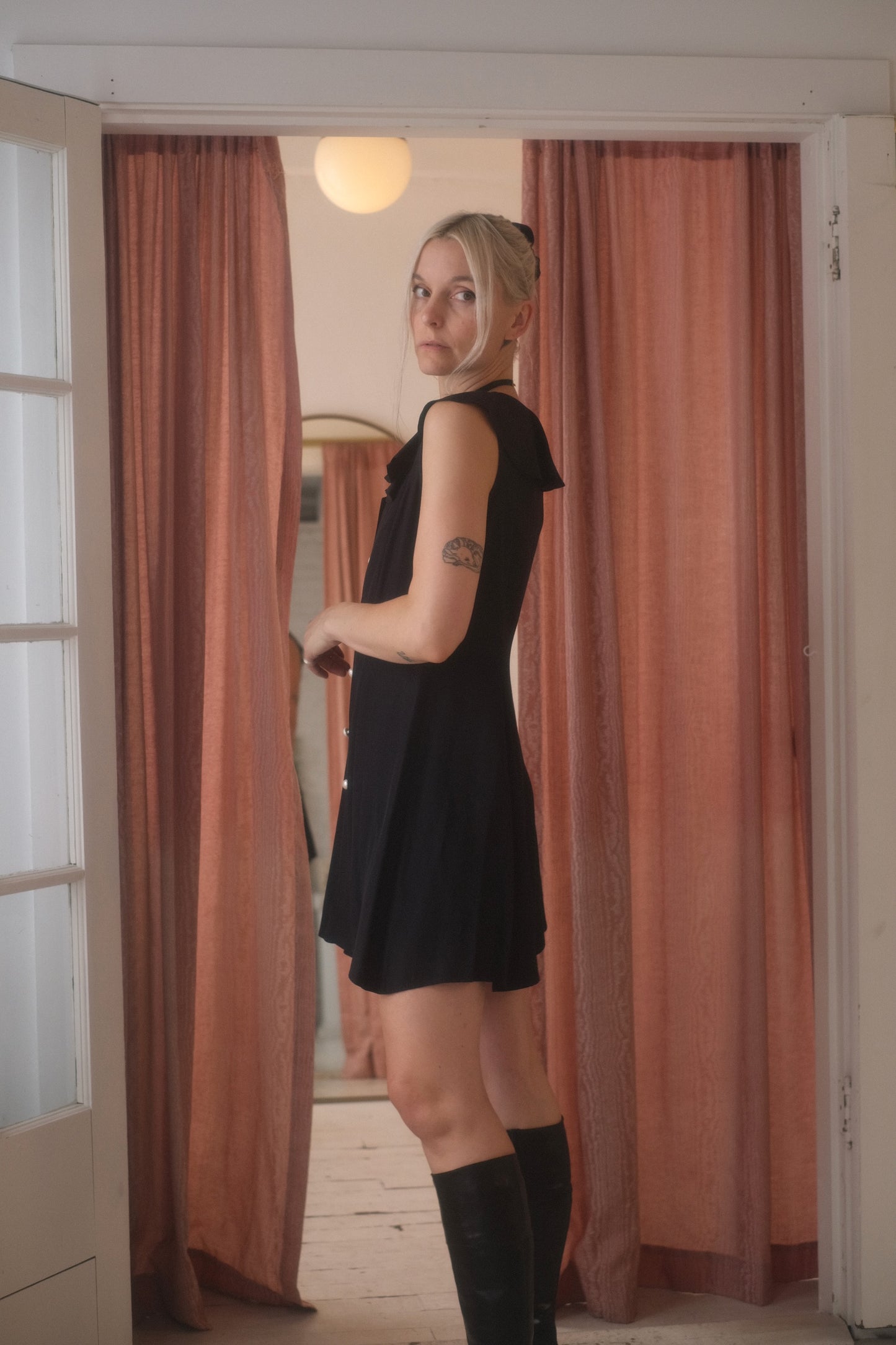 1980s Ruffle Mini Dress