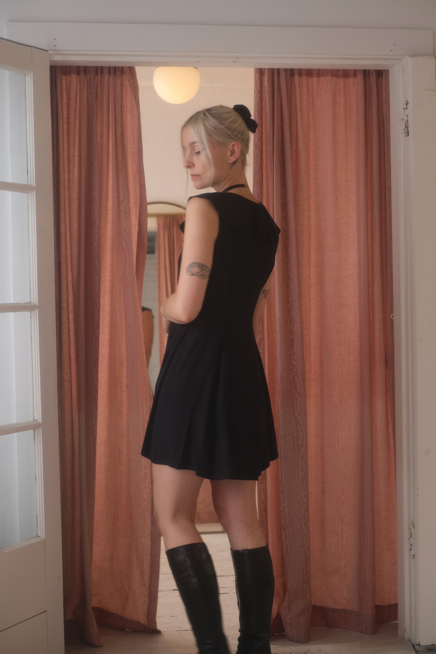 1980s Ruffle Mini Dress
