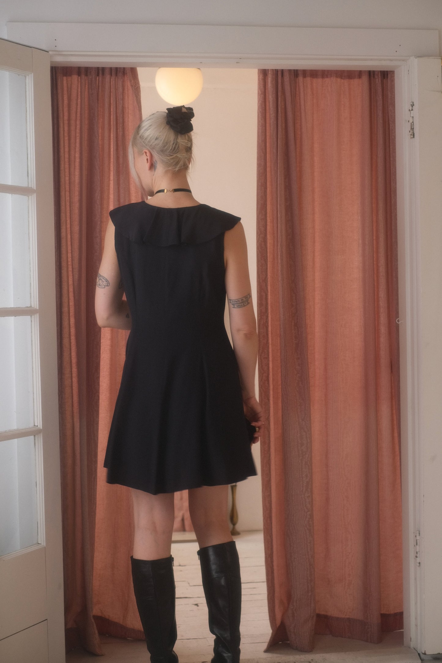 1980s Ruffle Mini Dress
