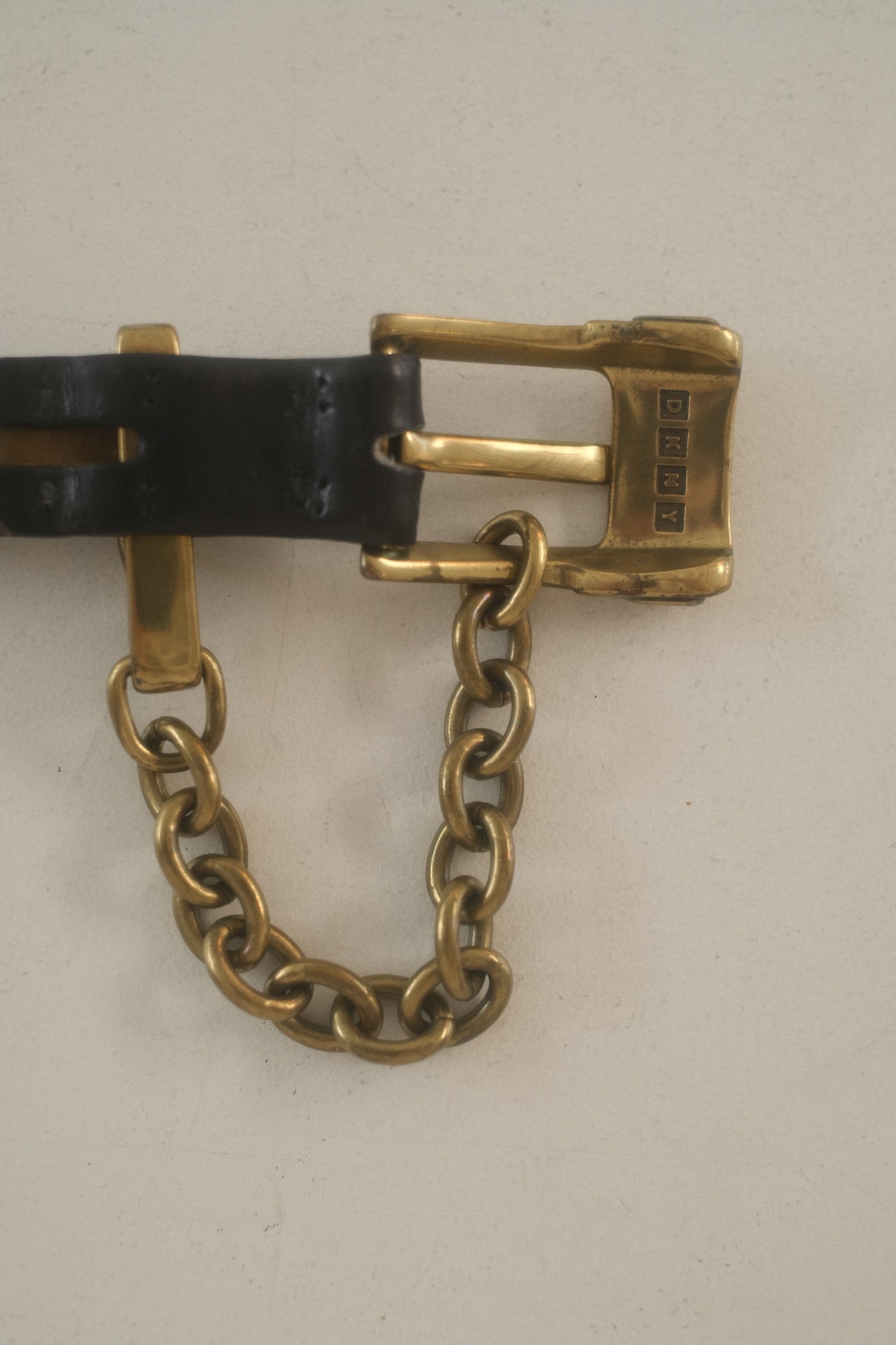 1990s DKNY Chain + Leather Belt