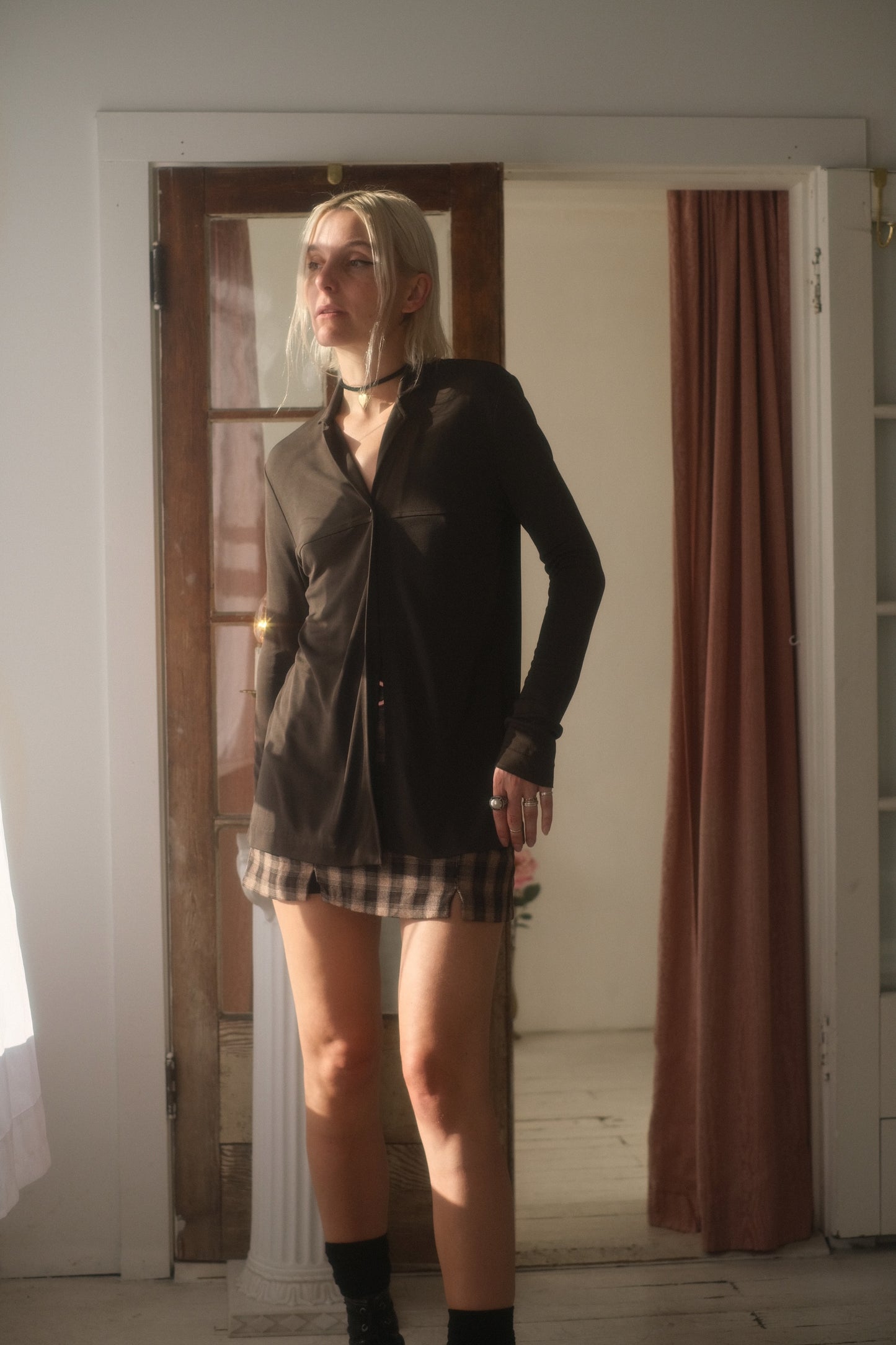 1990s Olive Cardi Top
