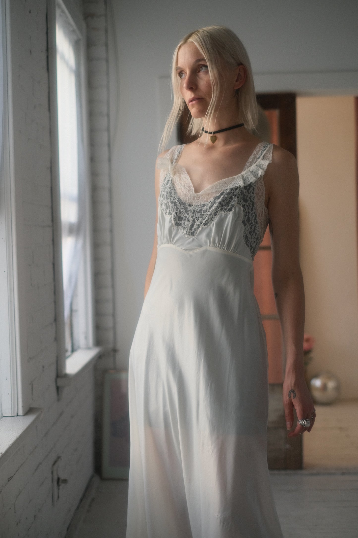 1940s Ivory Slip Gown