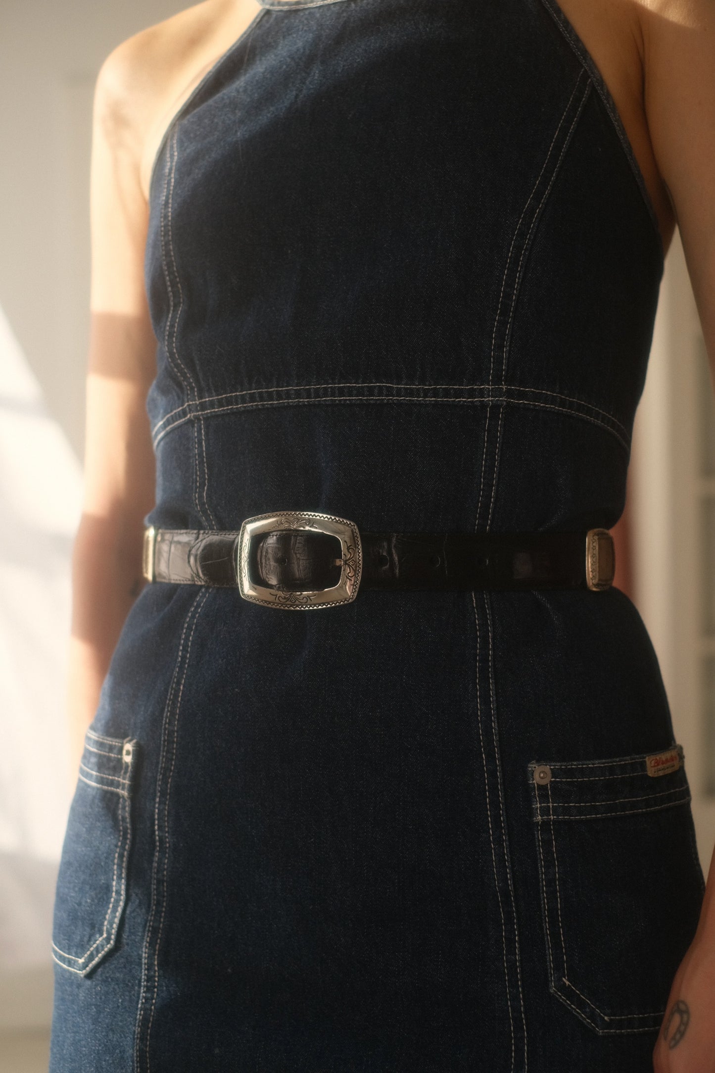 1990s Brighton Concho Leather Belt