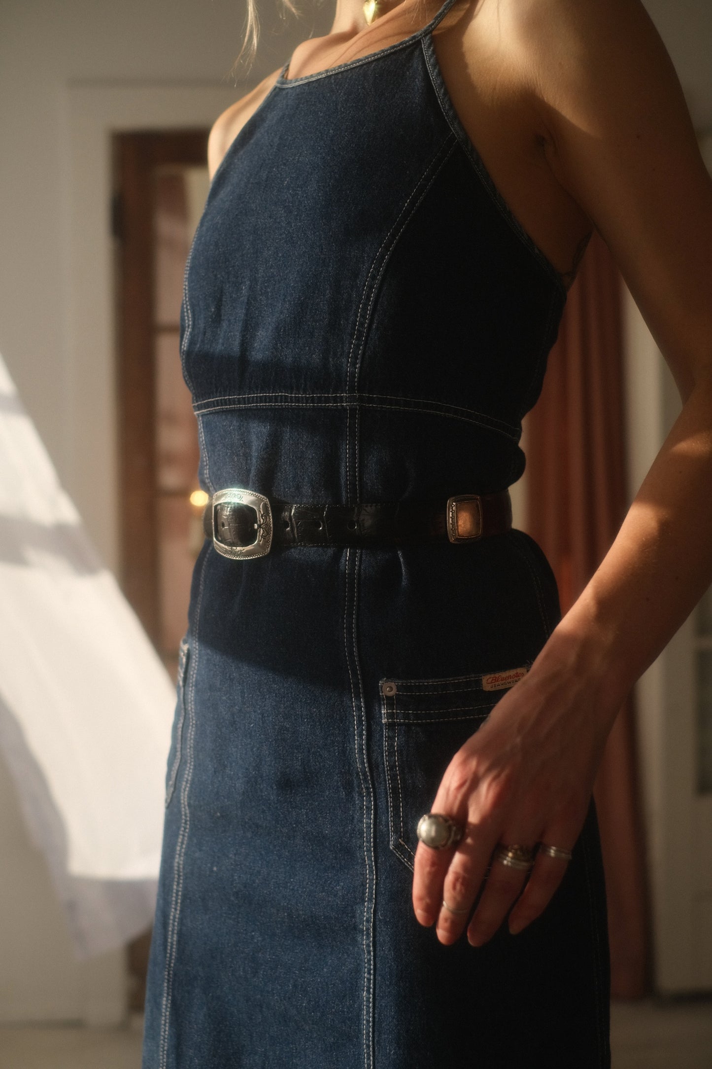 1990s Brighton Concho Leather Belt