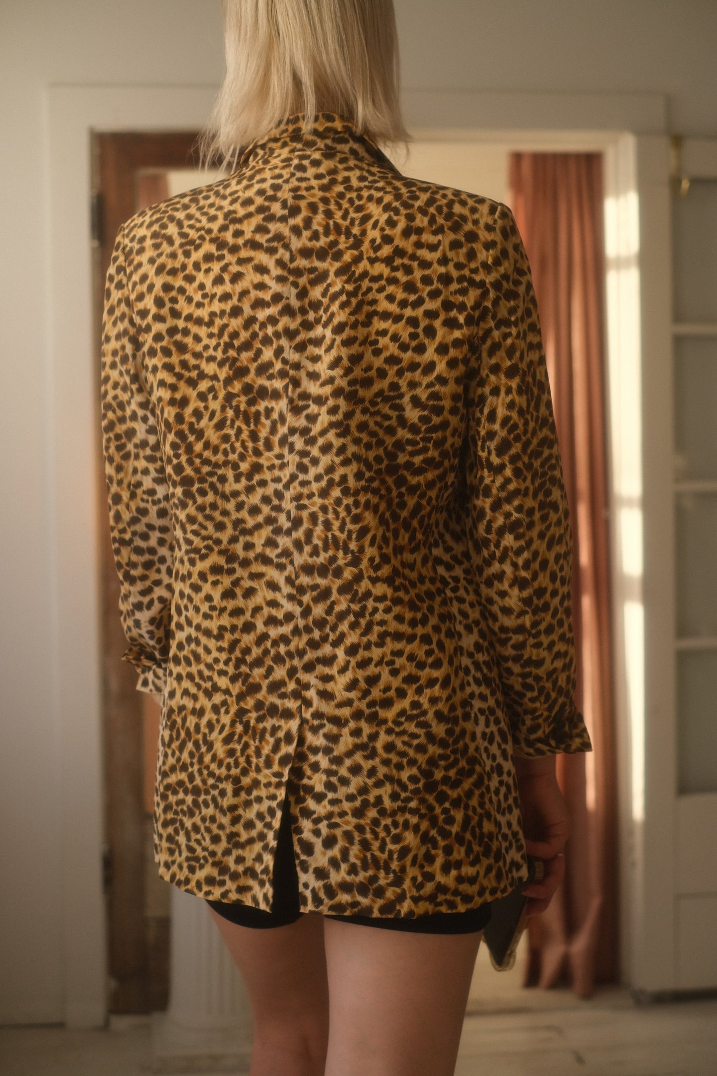 2000s Silk Cheetah Blazer