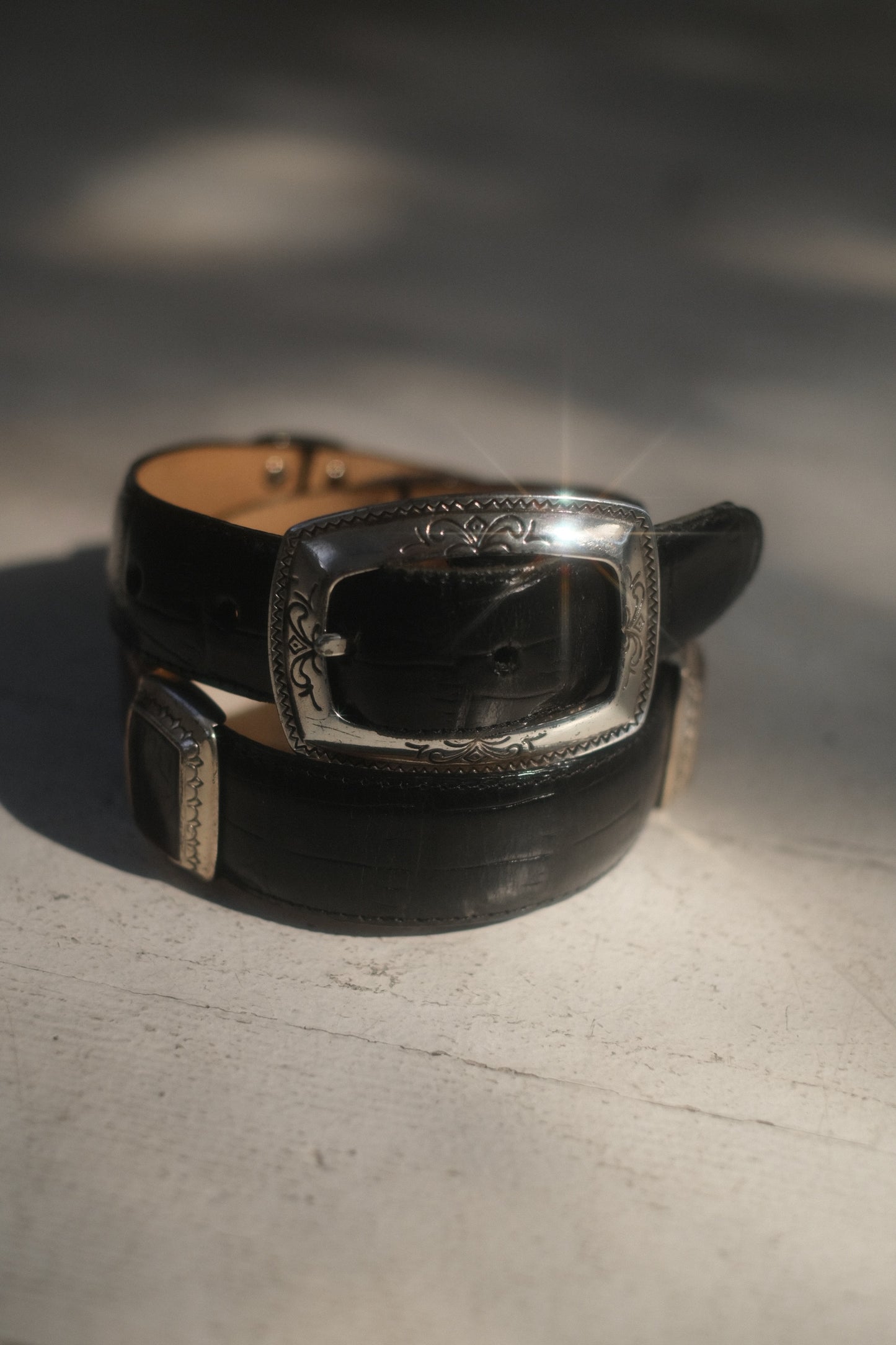 1990s Brighton Concho Leather Belt