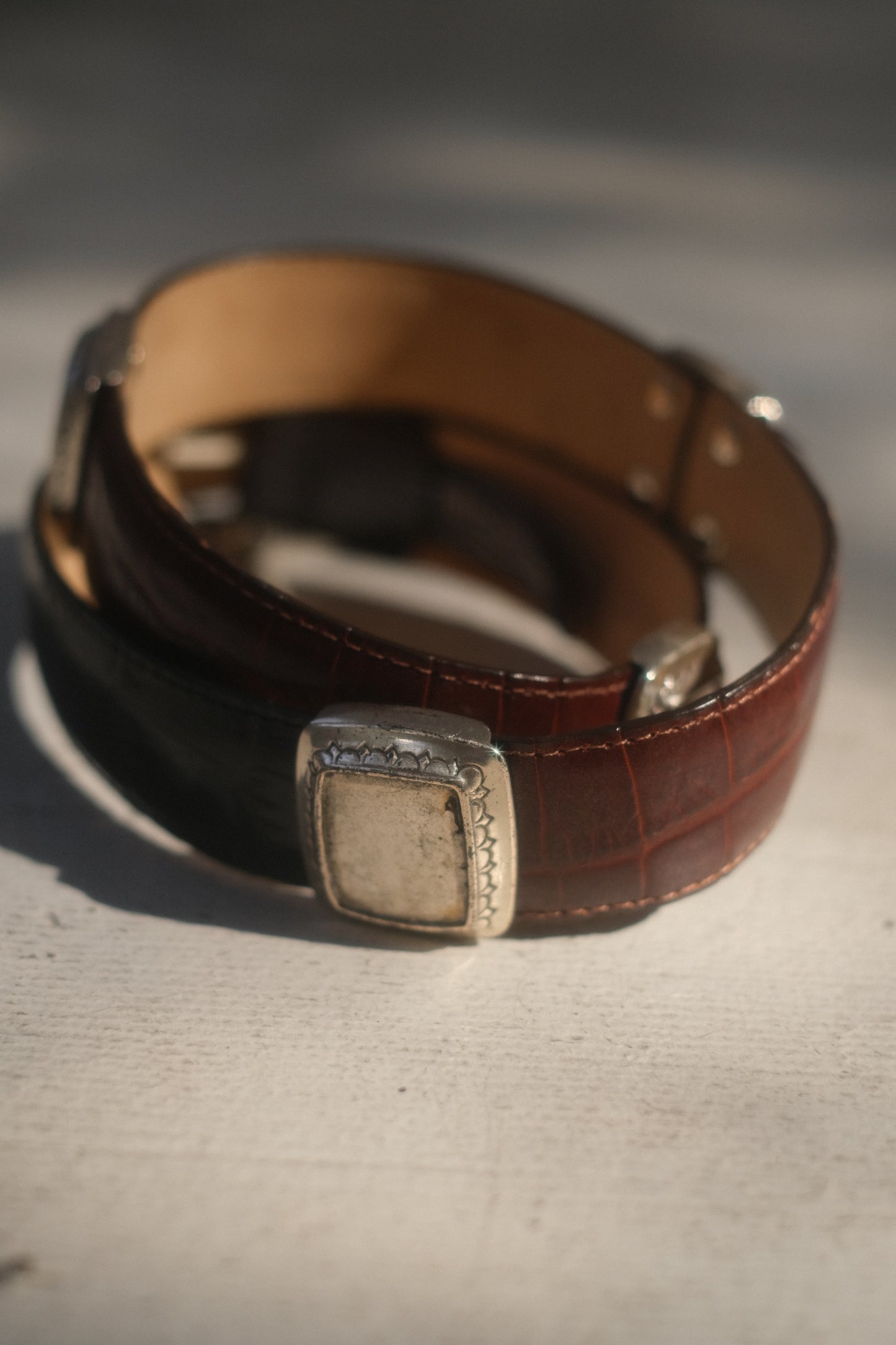 1990s Brighton Concho Leather Belt