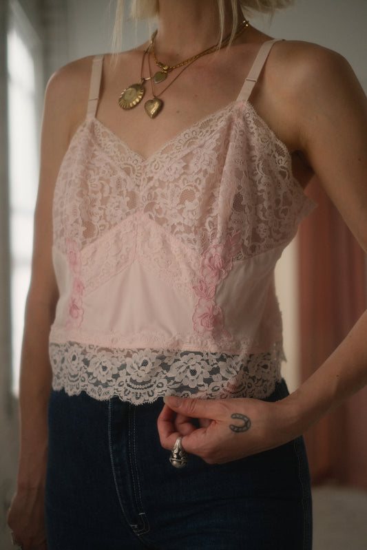 1960s Blush Lace Cami