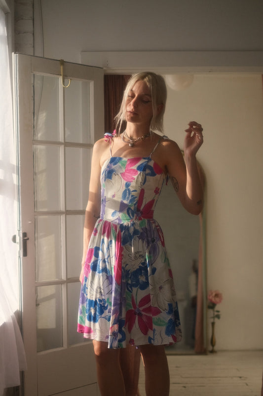 1980s Flora Pop Art Dress
