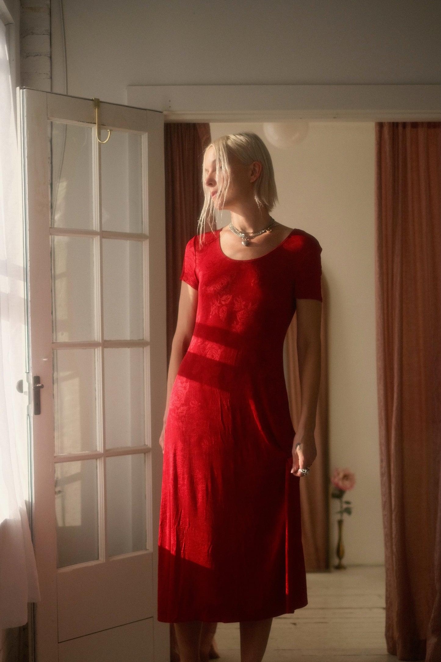 1990s Ruby Rose Slinky Dress
