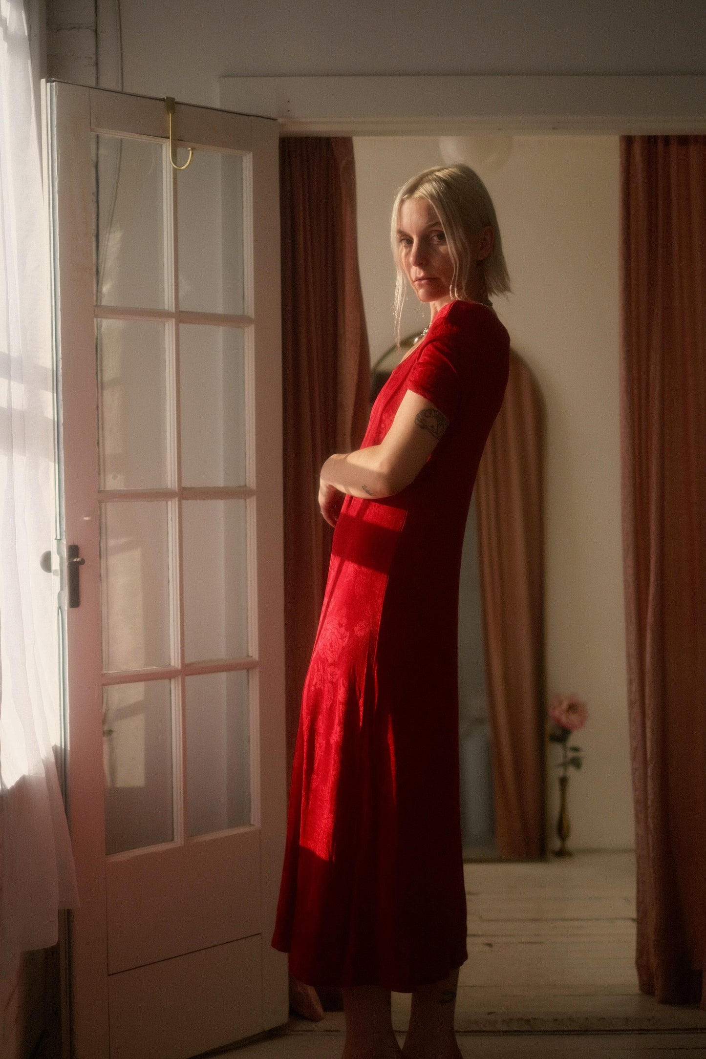 1990s Ruby Rose Slinky Dress