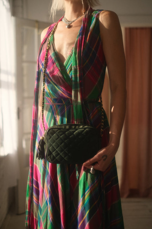 1980s Evergreen Suede Bag