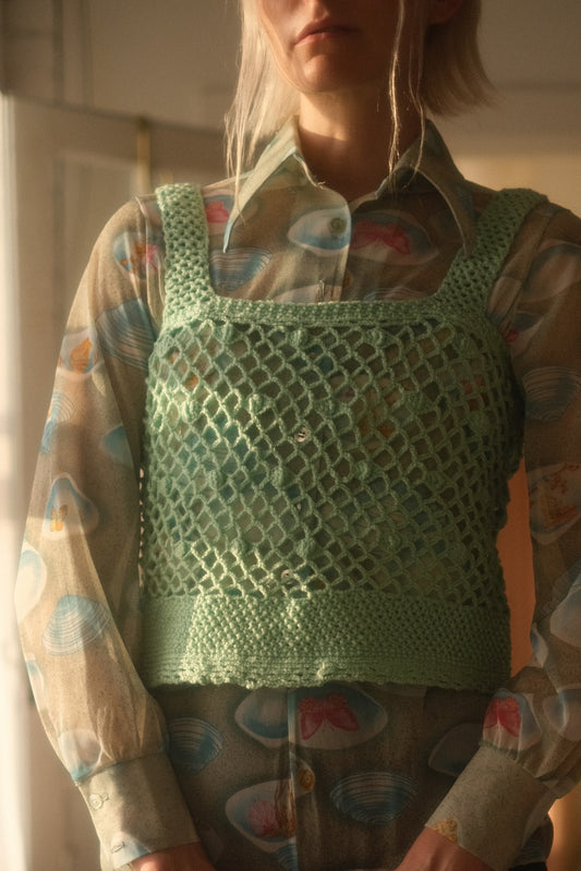 1960s Seafoam Knit Vest