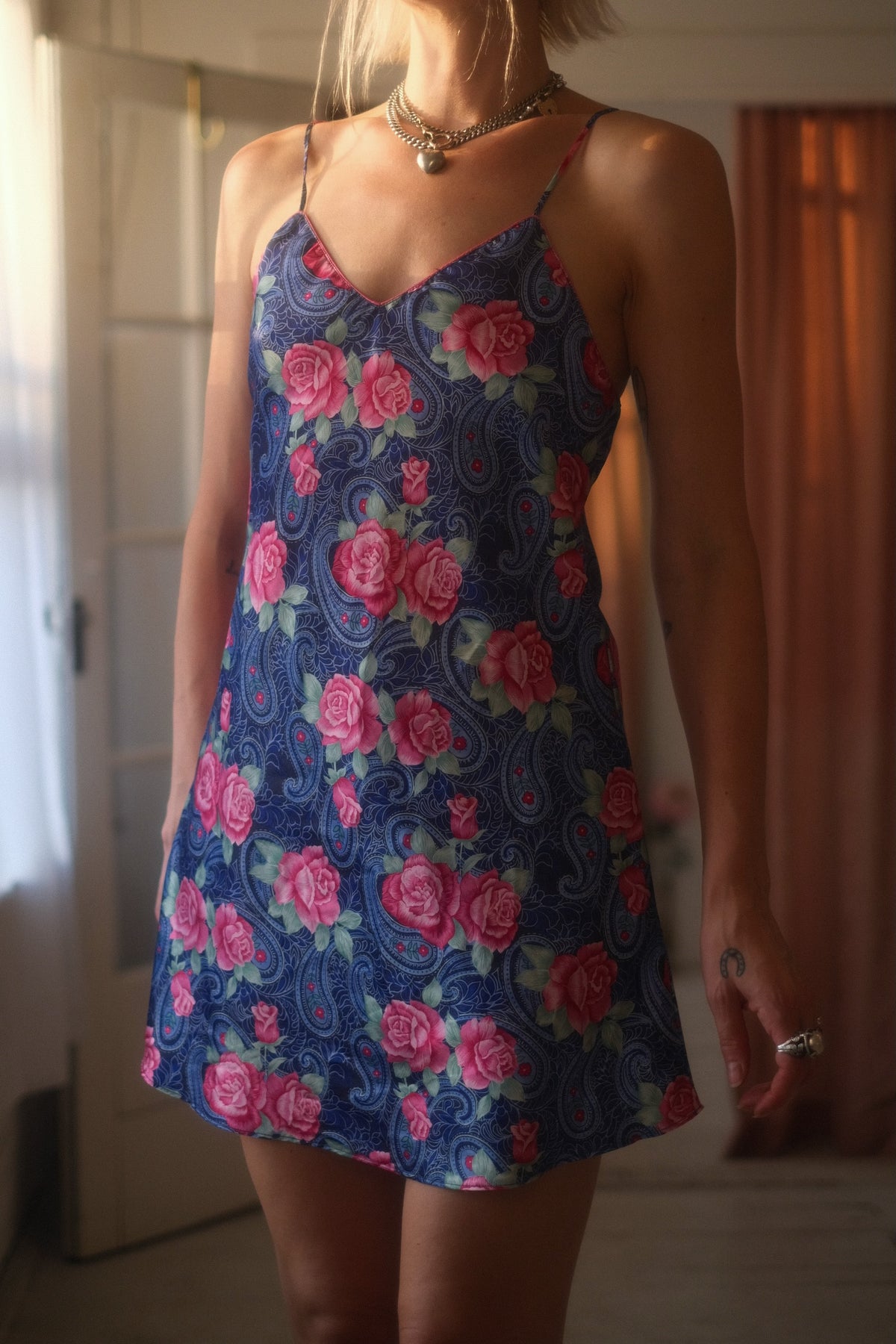 1990s Paisley Rose Slip