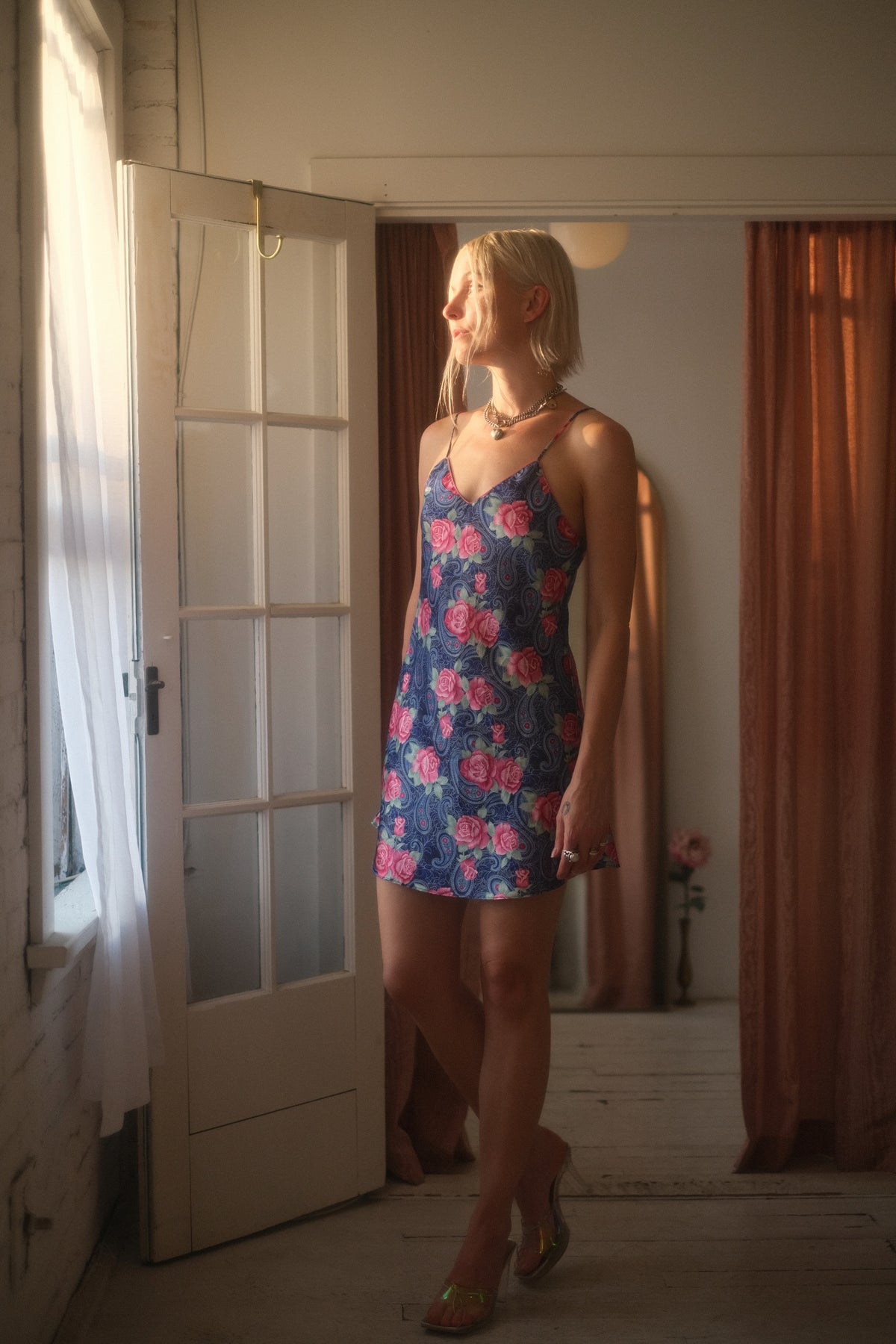 1990s Paisley Rose Slip