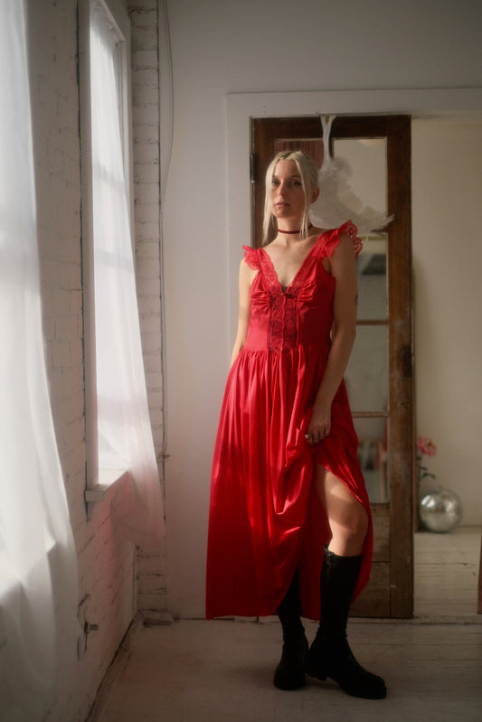1980s Rose Lounge Gown