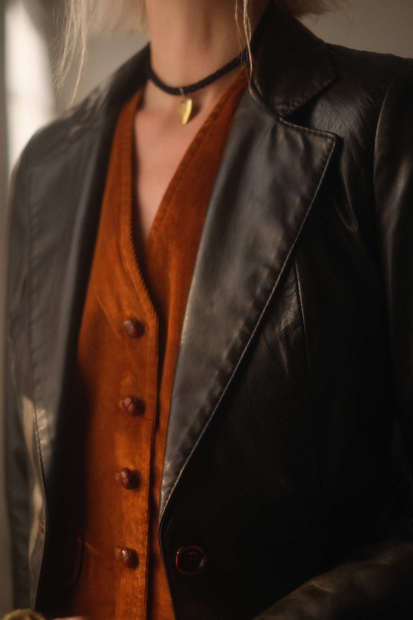 1970s Mocha Leather Blazer