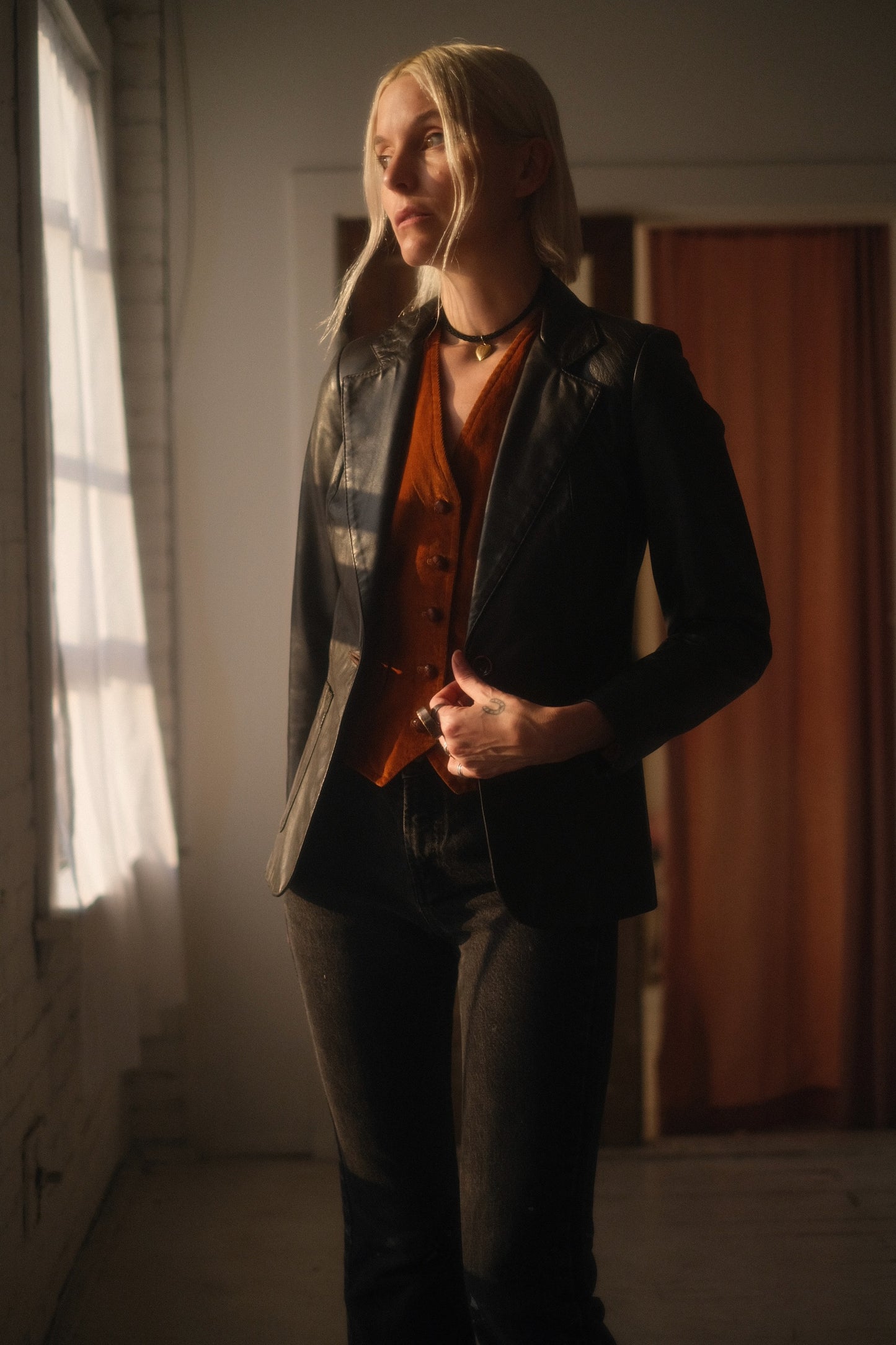1970s Mocha Leather Blazer