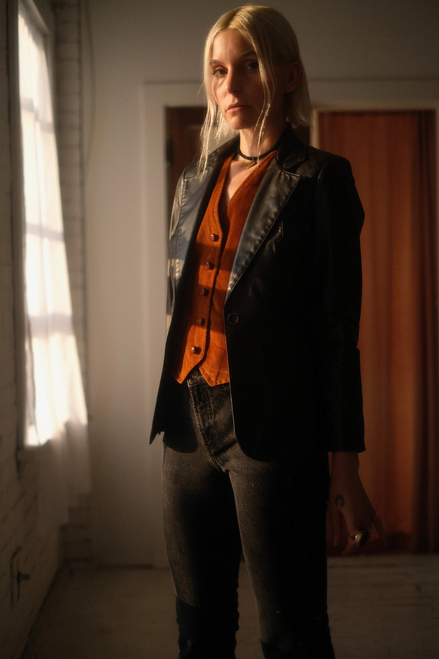 1970s Mocha Leather Blazer