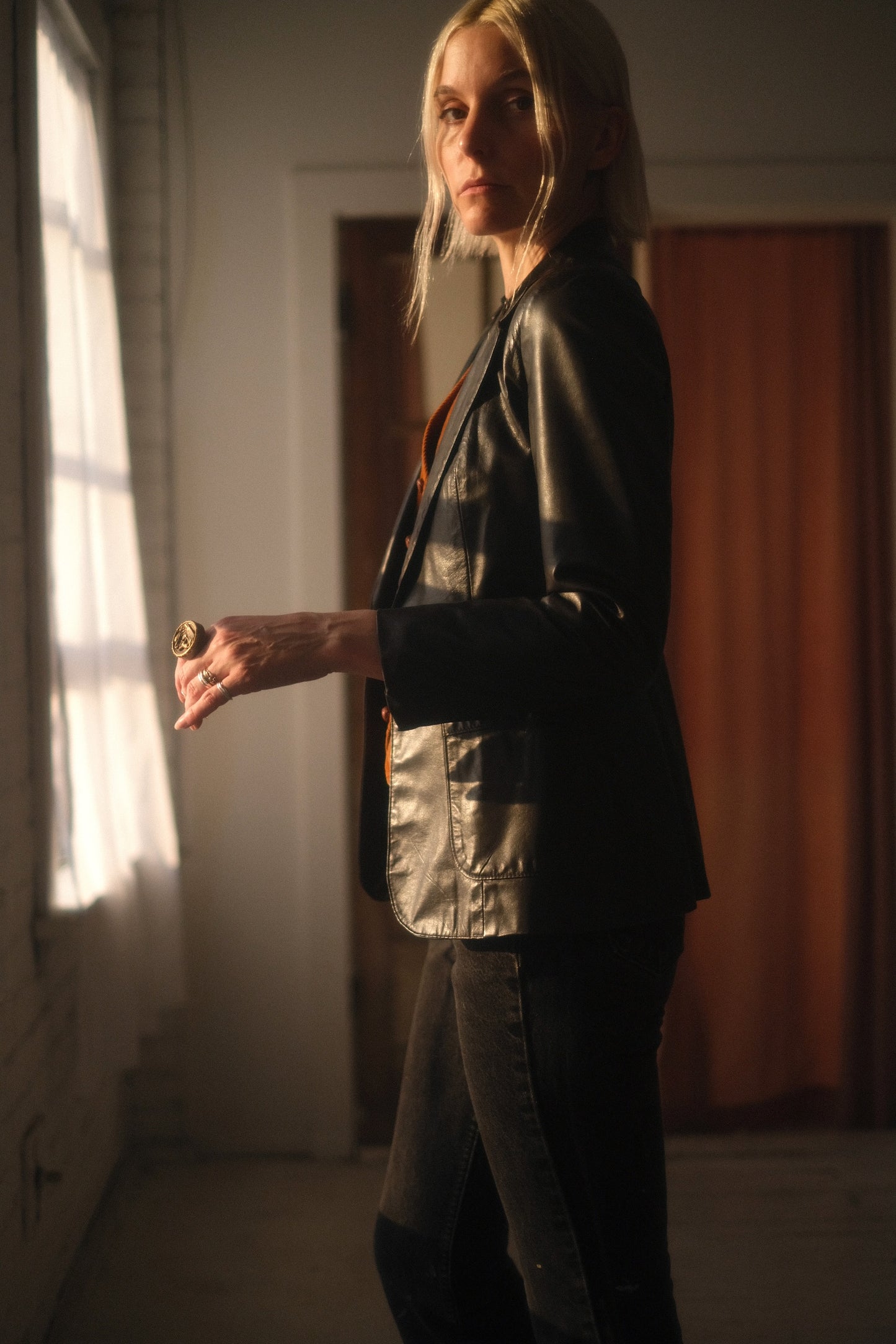 1970s Mocha Leather Blazer