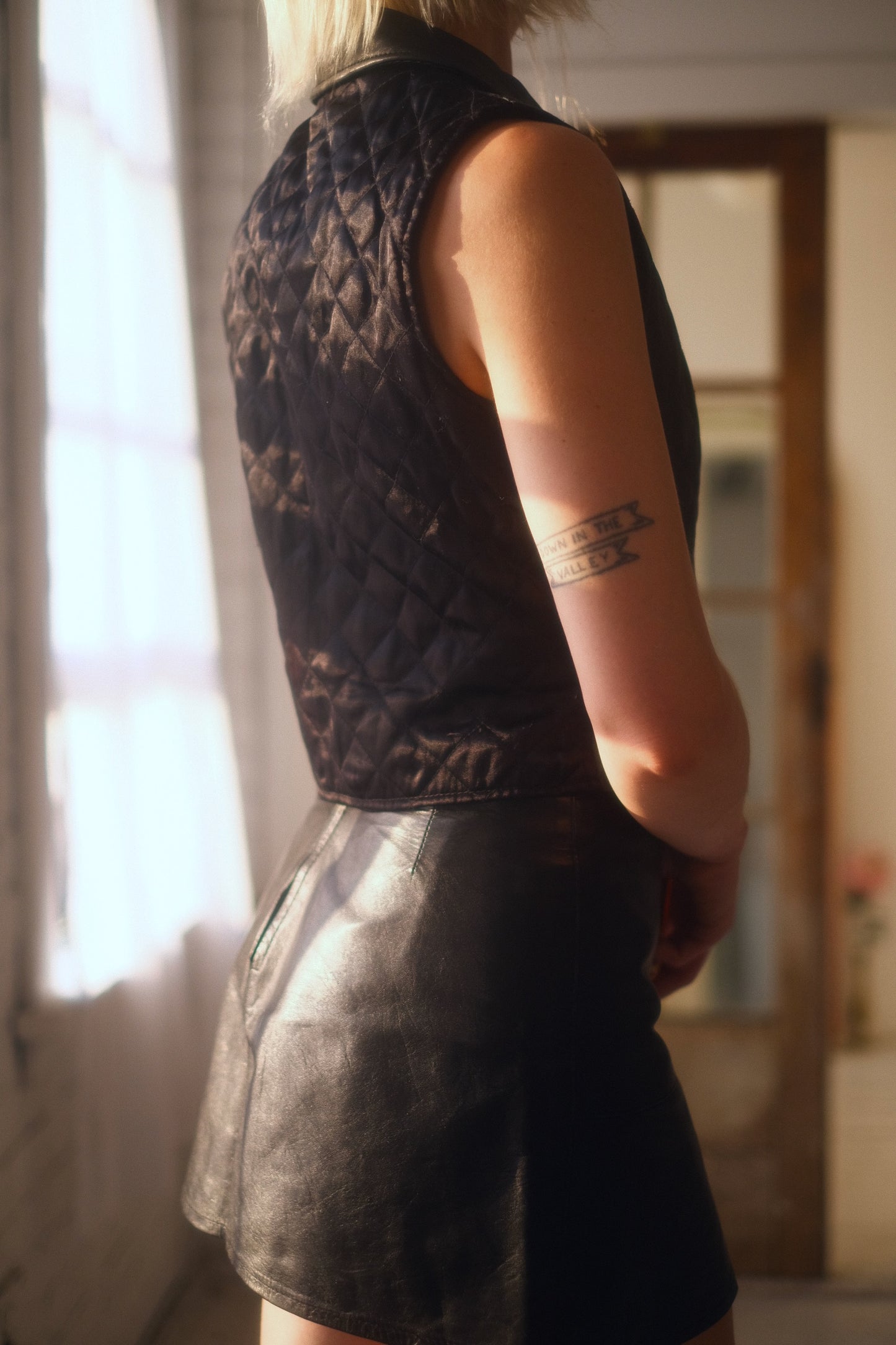 1990s Quilted Leather Vest