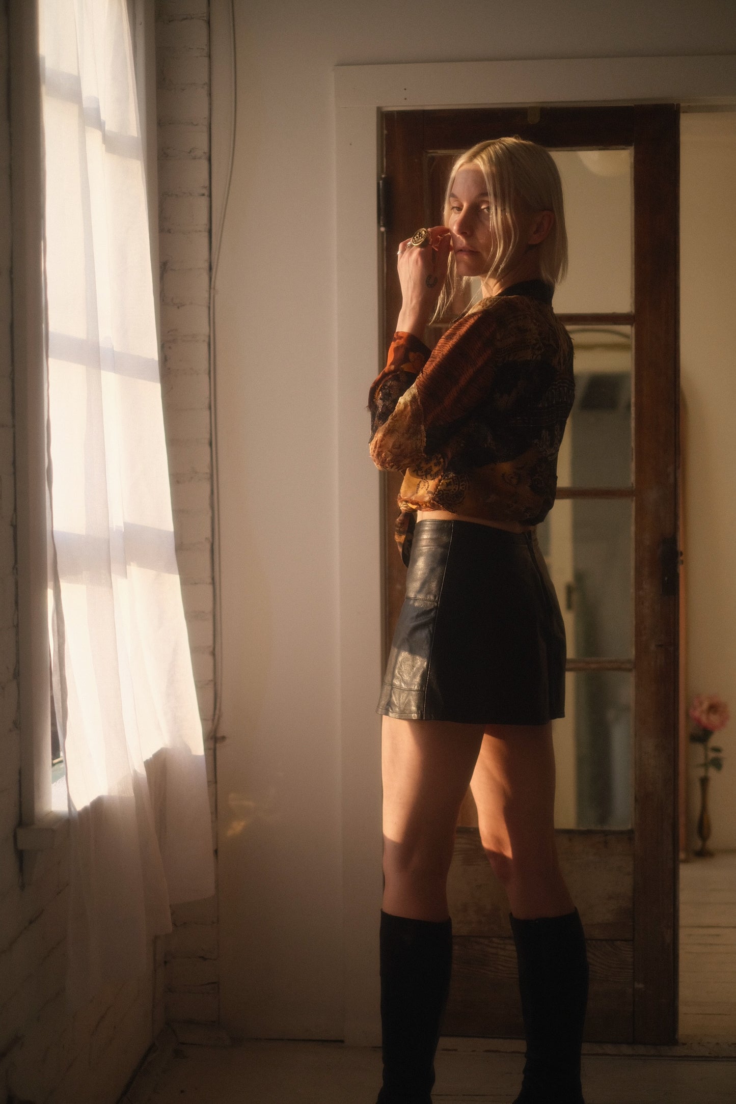 1980s Leather Mini Skirt