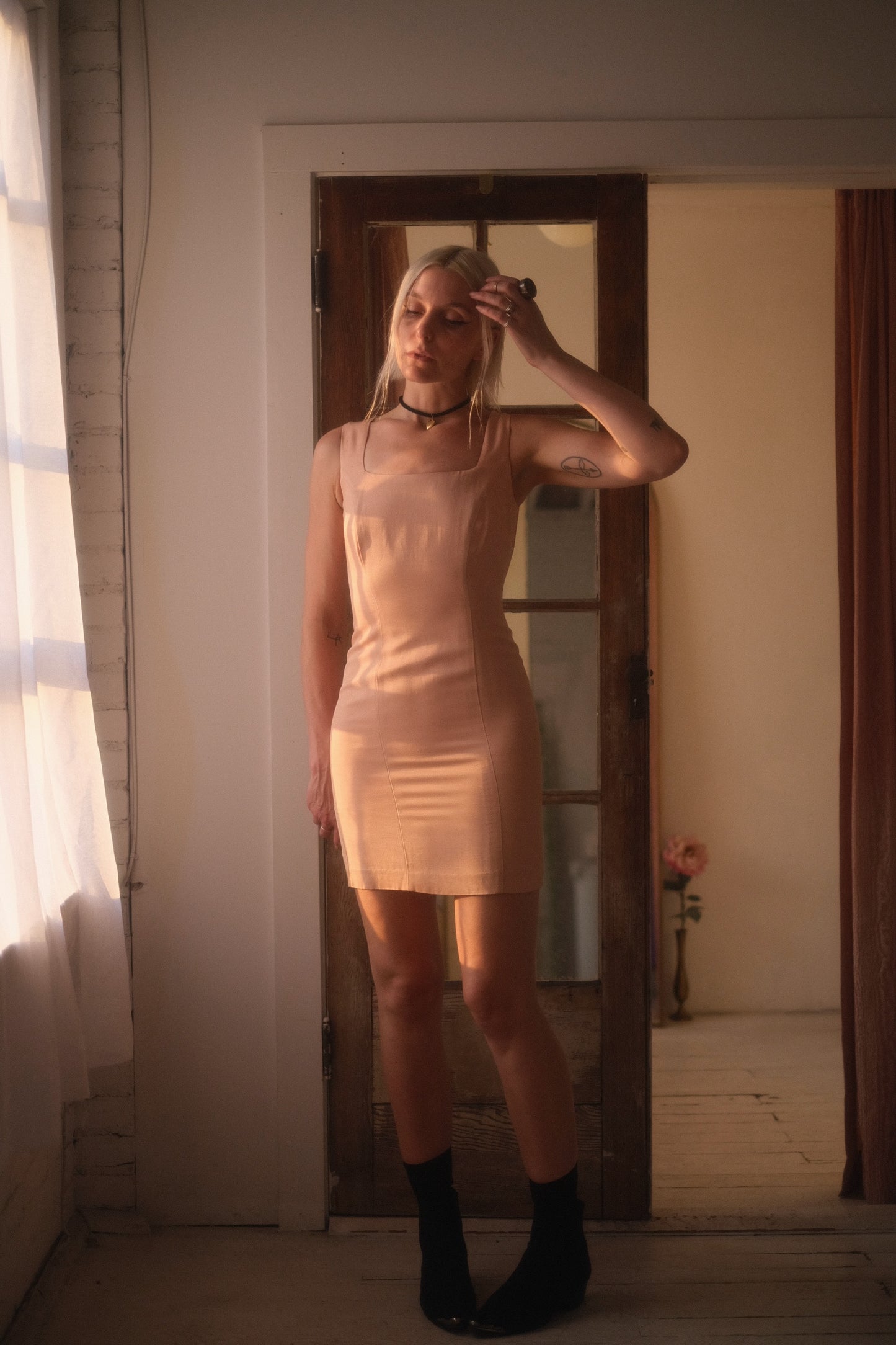 1980s Peach Mini Dress