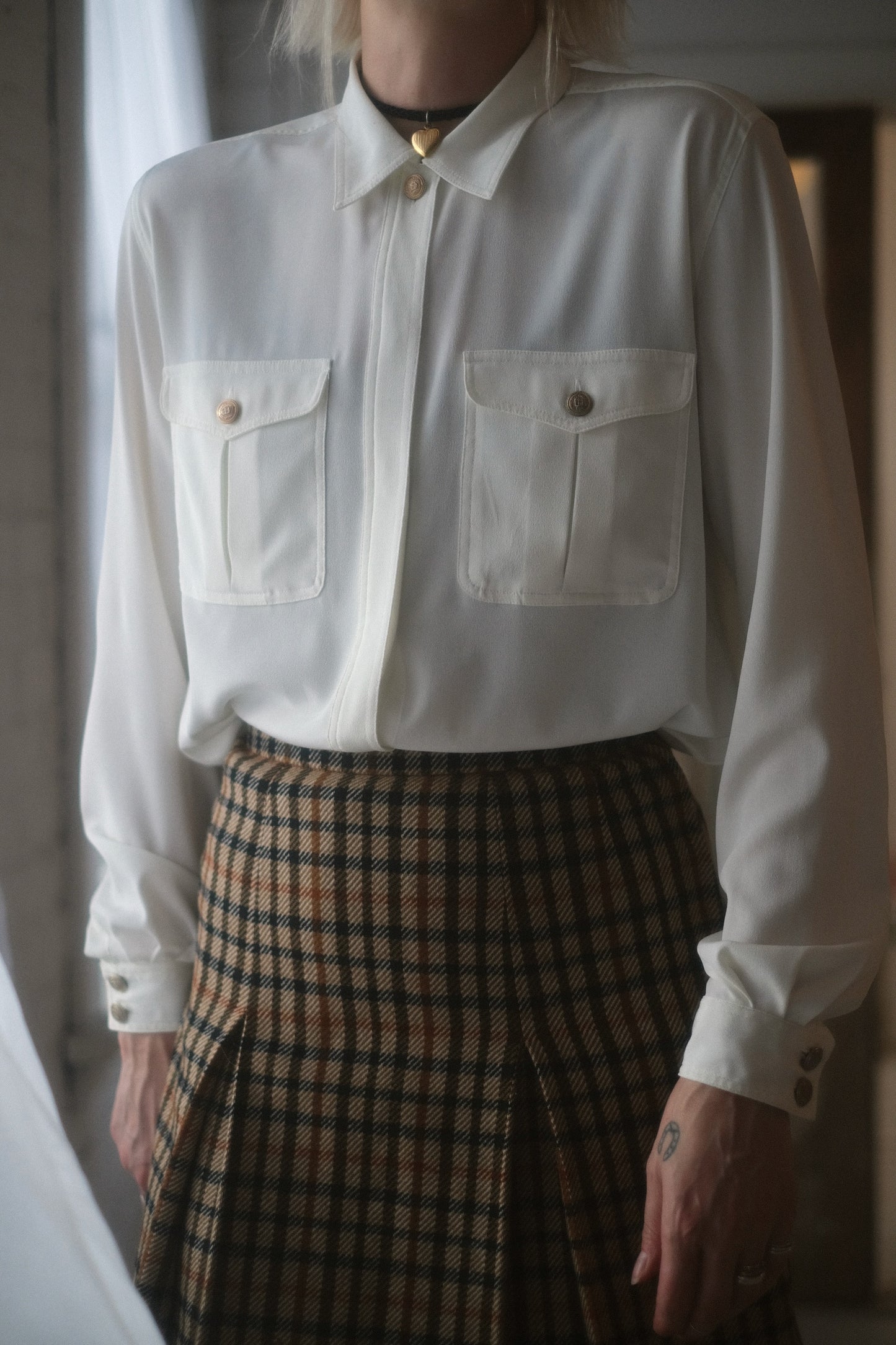 1970s Plaid Pleat Skirt