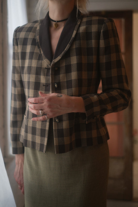 1980s Plaid Femme Blazer