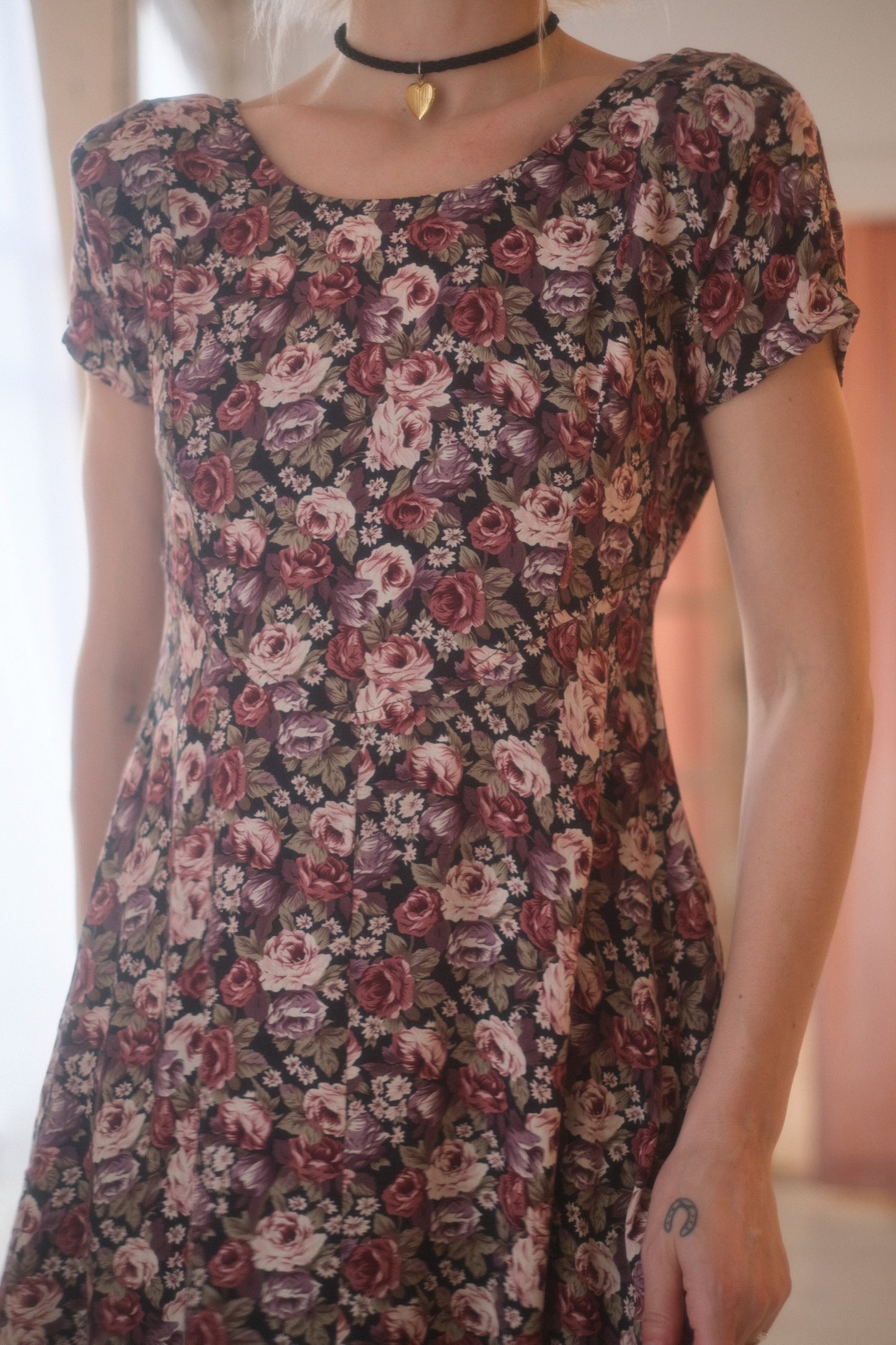1990s Autumn Rose Dress