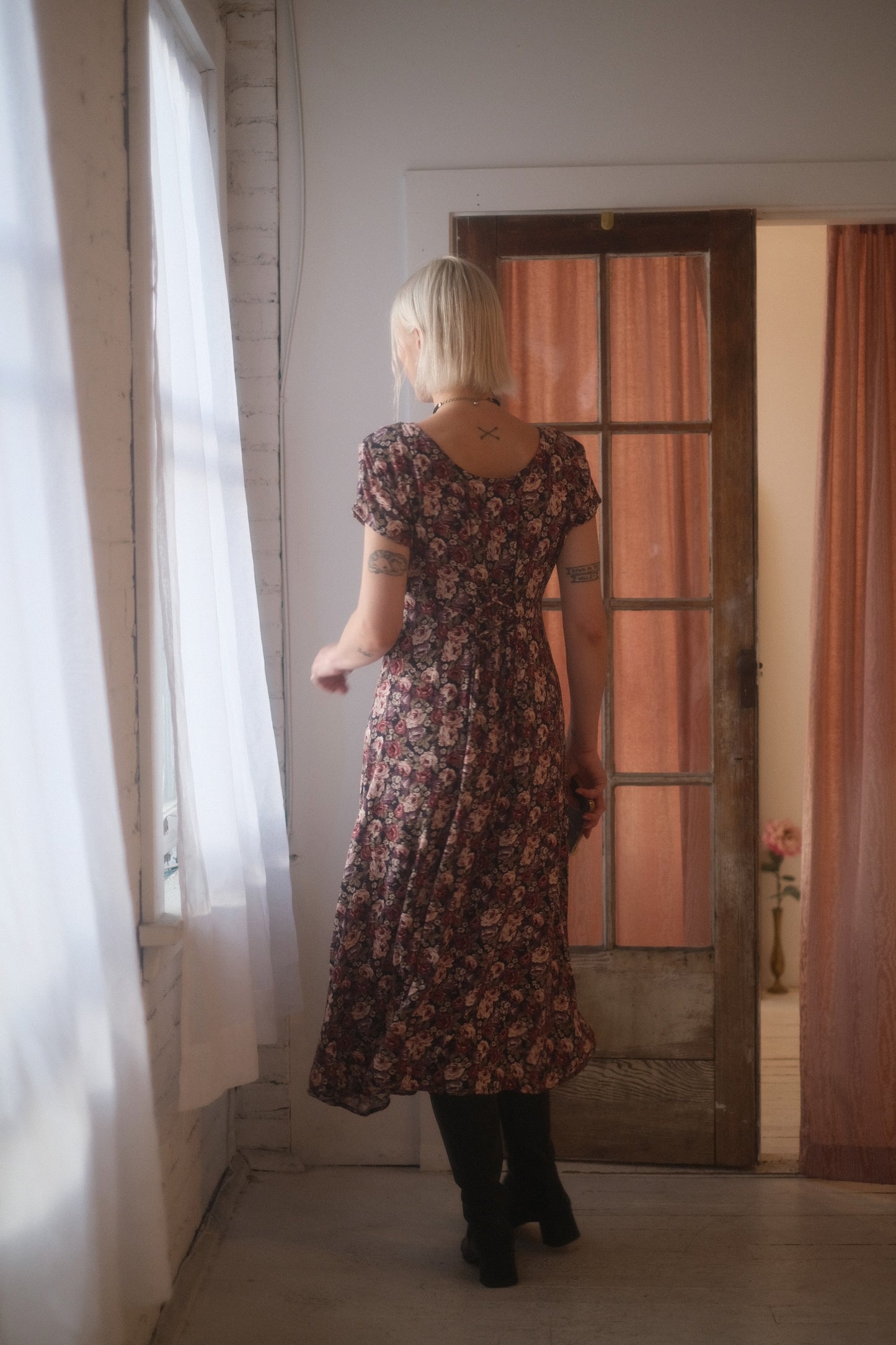 1990s Autumn Rose Dress