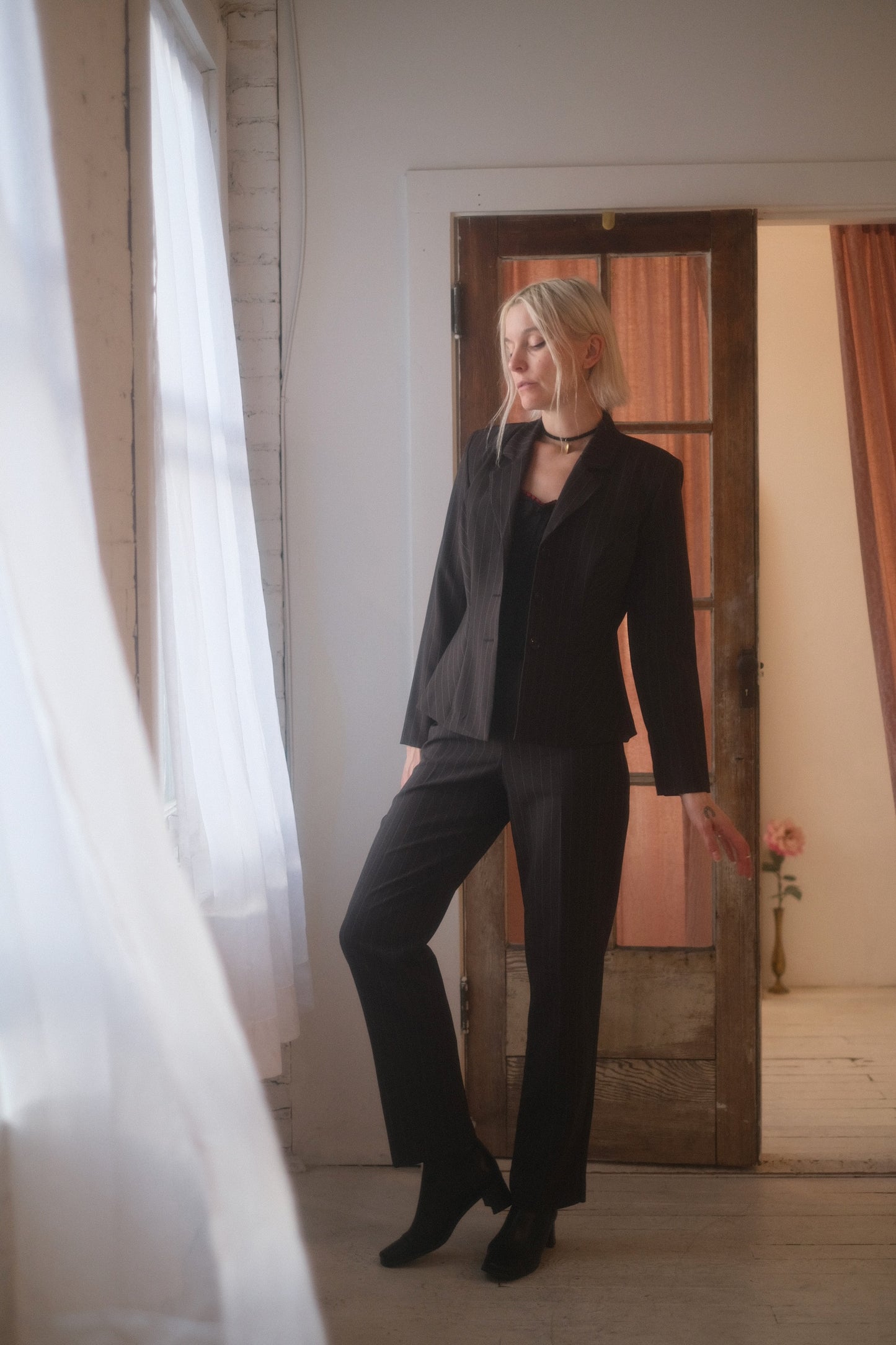 1990s Pinstripe 3 Piece Suit Set