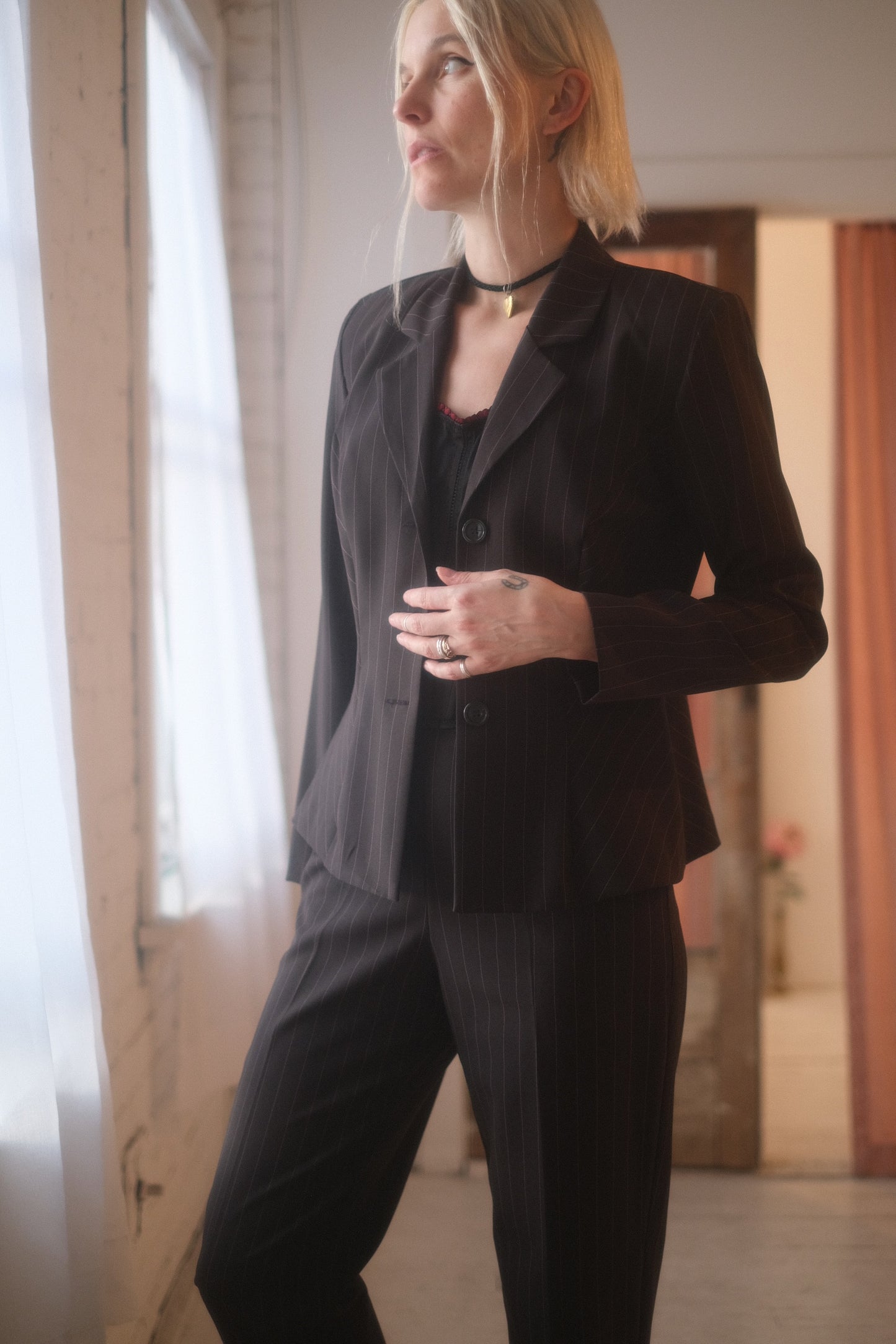 1990s Pinstripe 3 Piece Suit Set