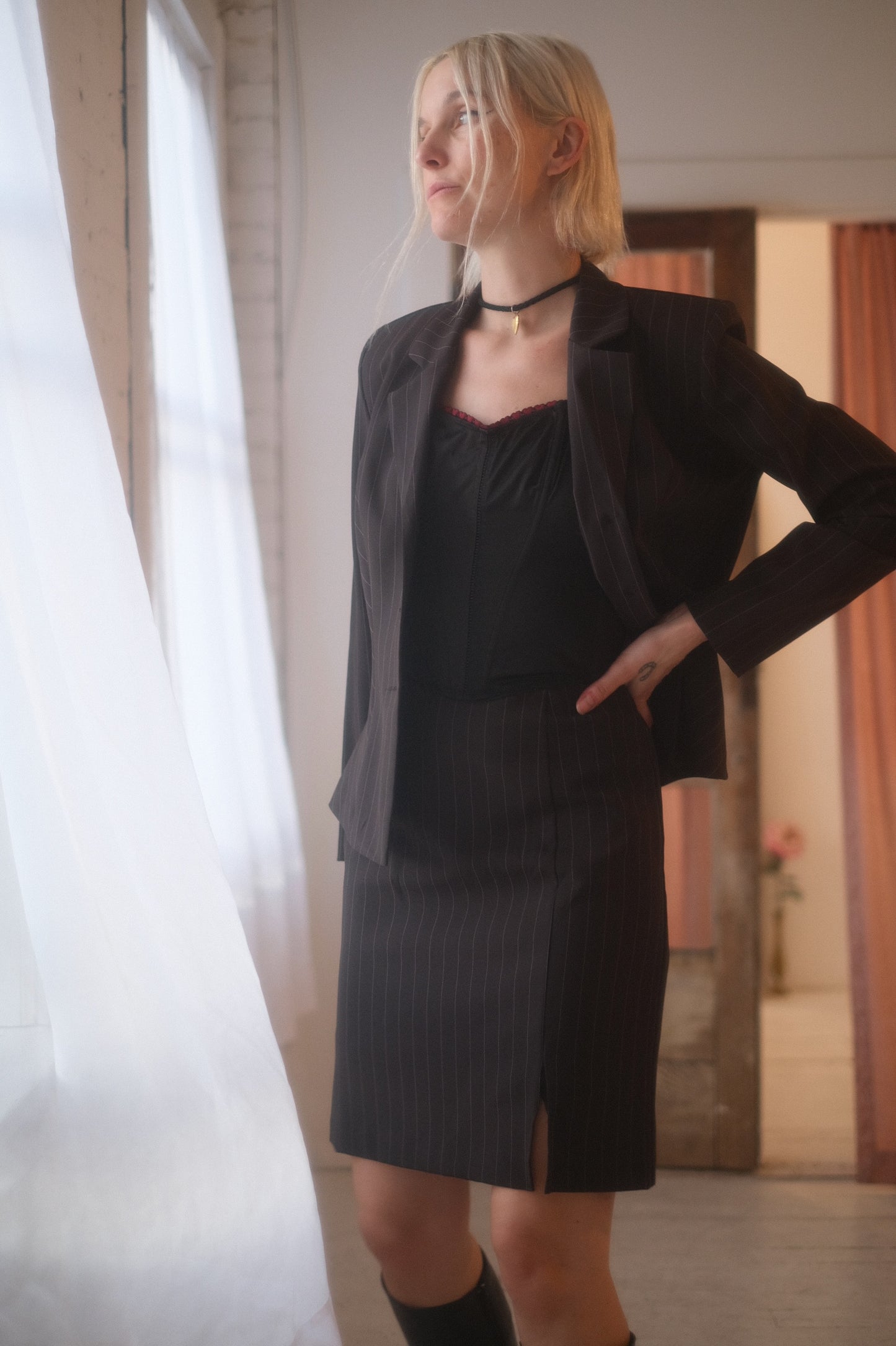 1990s Pinstripe 3 Piece Suit Set