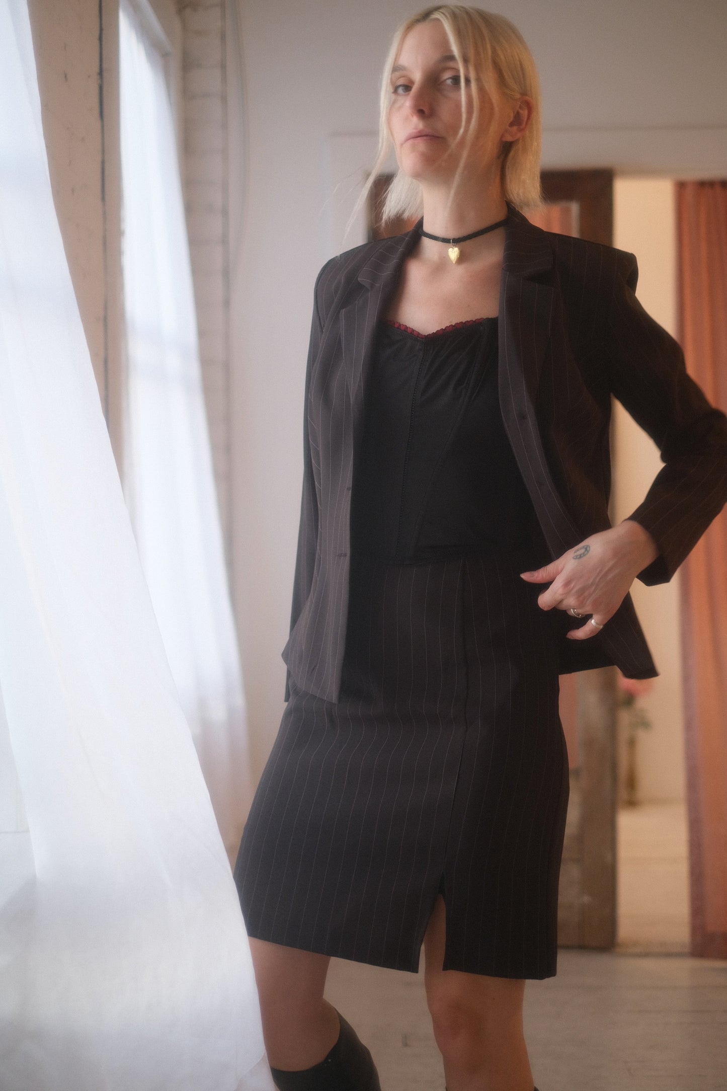 1990s Pinstripe 3 Piece Suit Set
