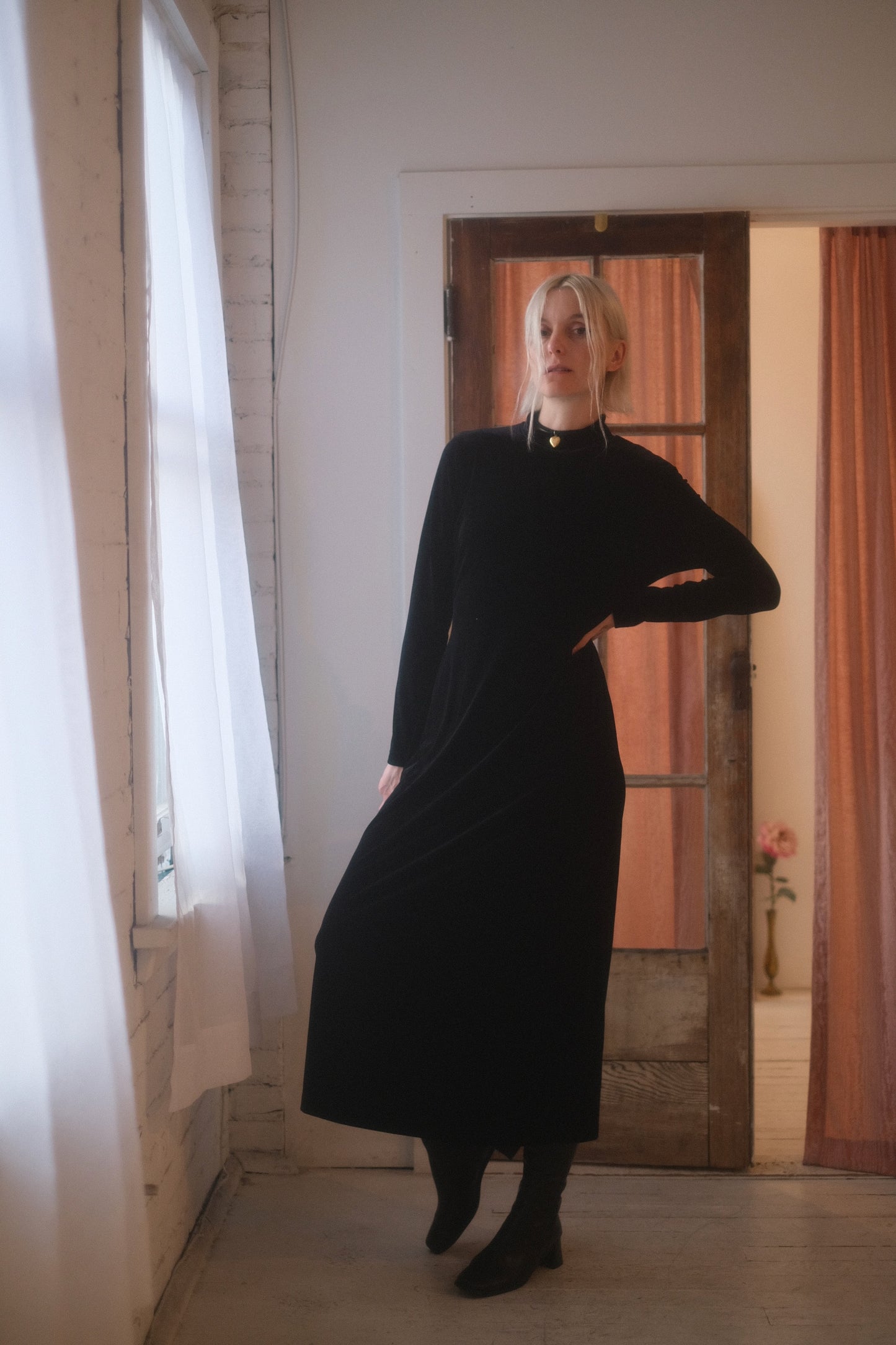 2000s Velvet Turtleneck Maxi